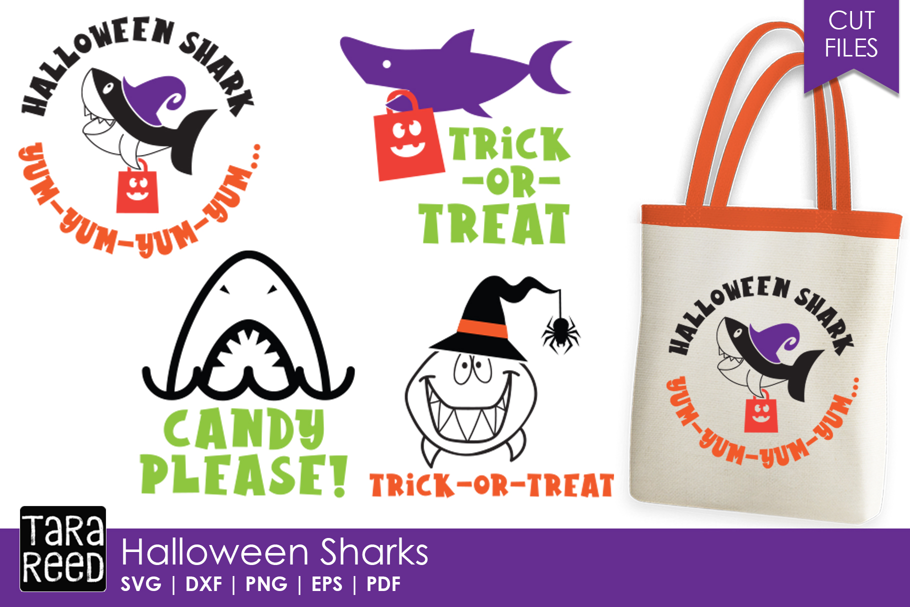 Halloween Sharks - Halloween SVG and Cut Files for Crafters (326674