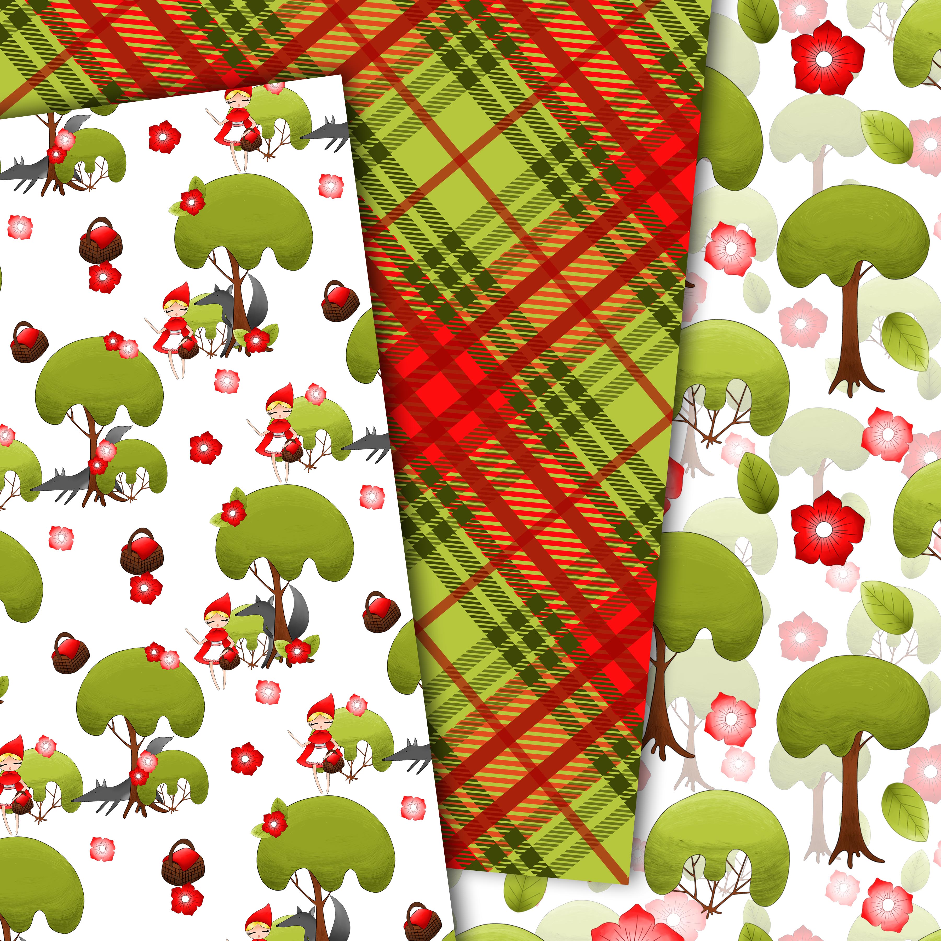 Little red riding hood pattern (102717) Patterns Design Bundles