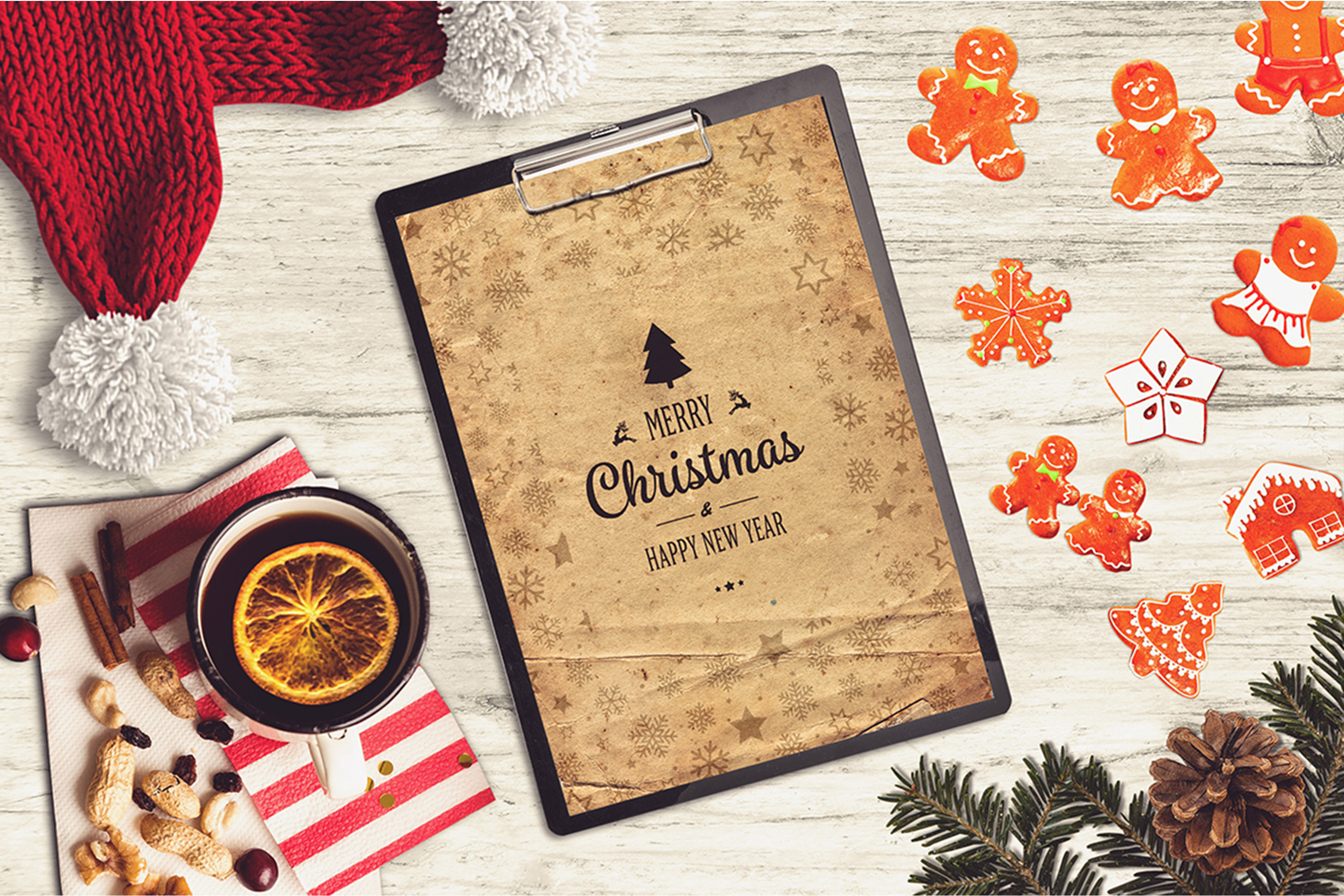 Download Christmas A4 Paper Notepad Mock-up #14 (48470) | Mock Ups | Design Bundles