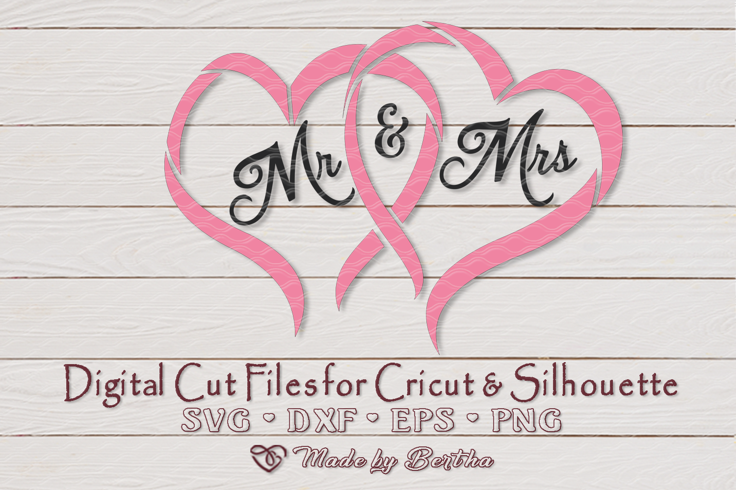 Mr & Mrs in Love for Valentine's Day SVG cut file