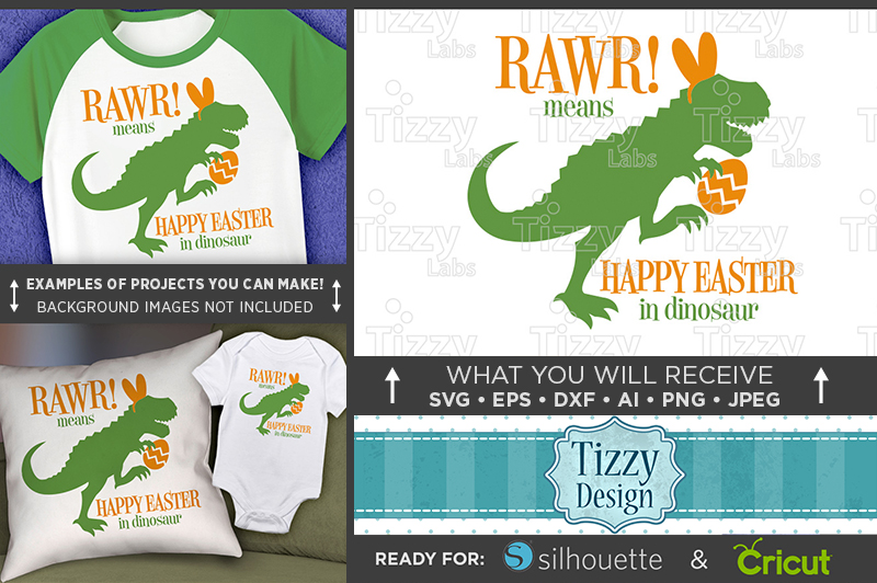 Download RAWR Means Happy Easter In Dinosaur Svg - Easter Dinosaur ...