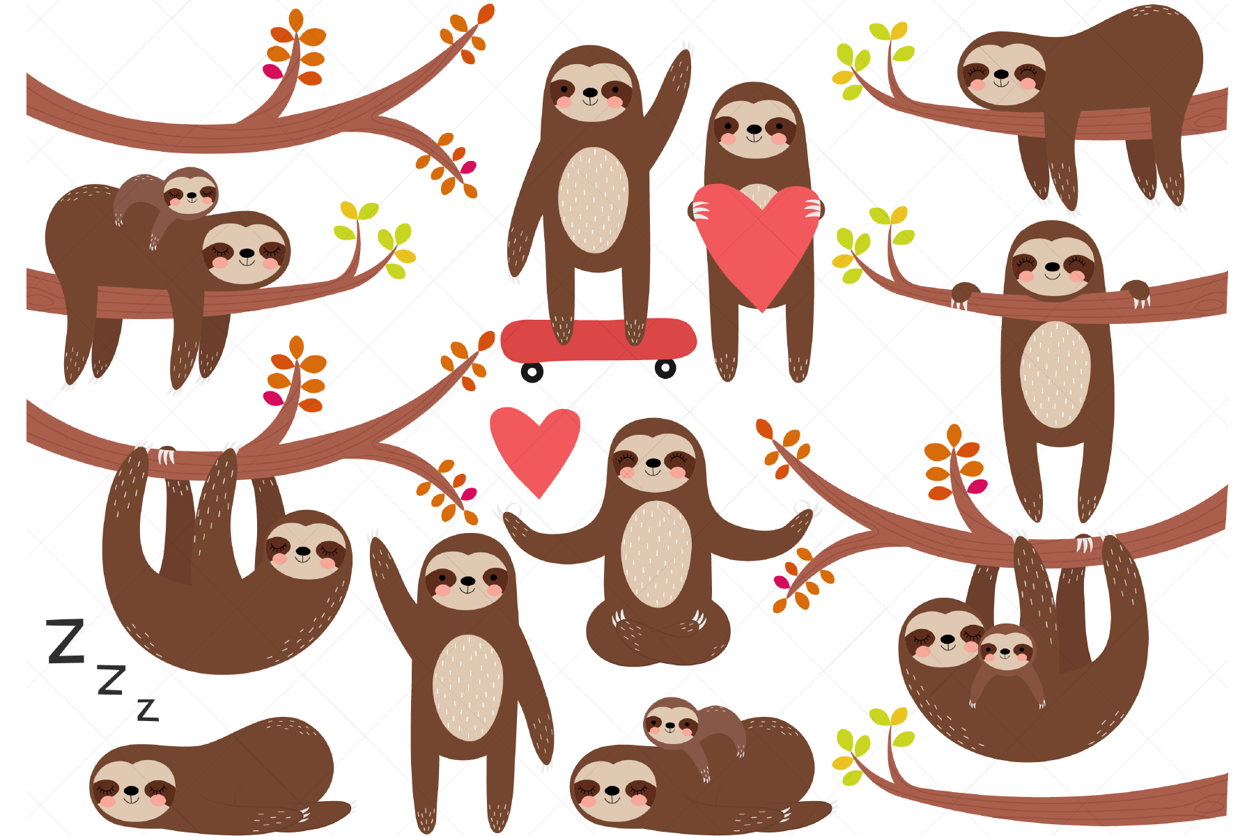 Sloths Clip Art