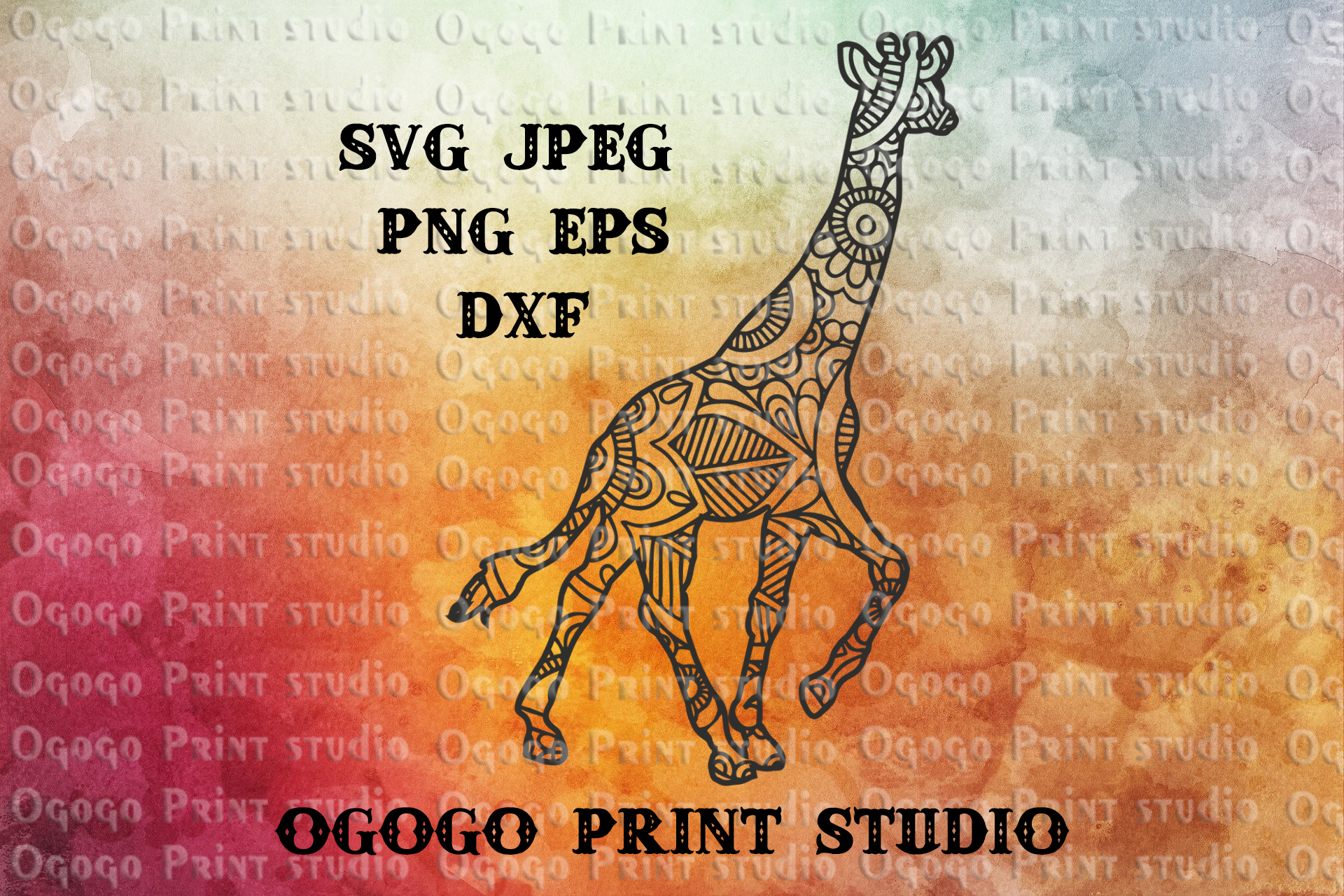 Download Mandala style Giraffe SVG, Zentangle SVG, Animal SVG (230708) | Cut Files | Design Bundles