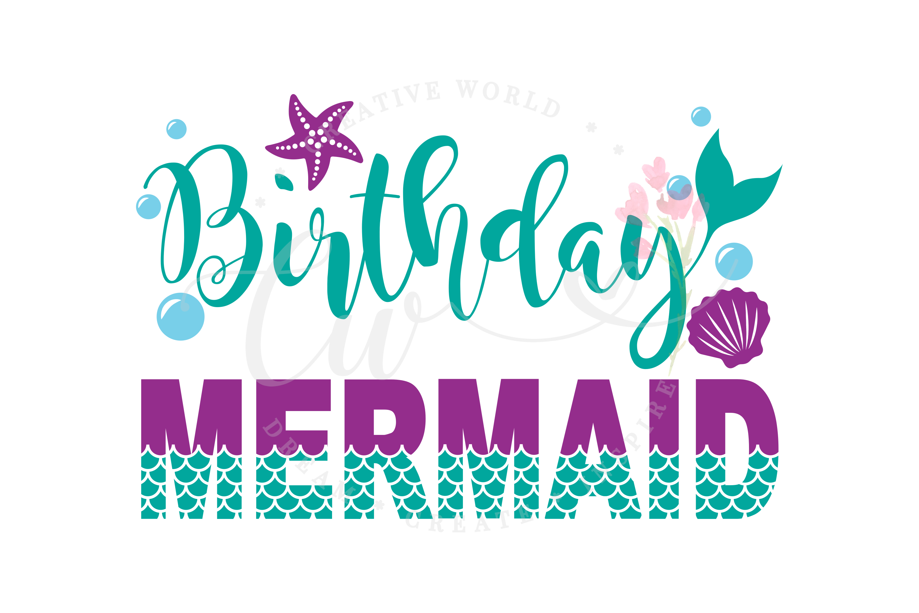 Birthday Mermaid SVG | Mermaid SVG | Mermaid Birthday Girl (346178