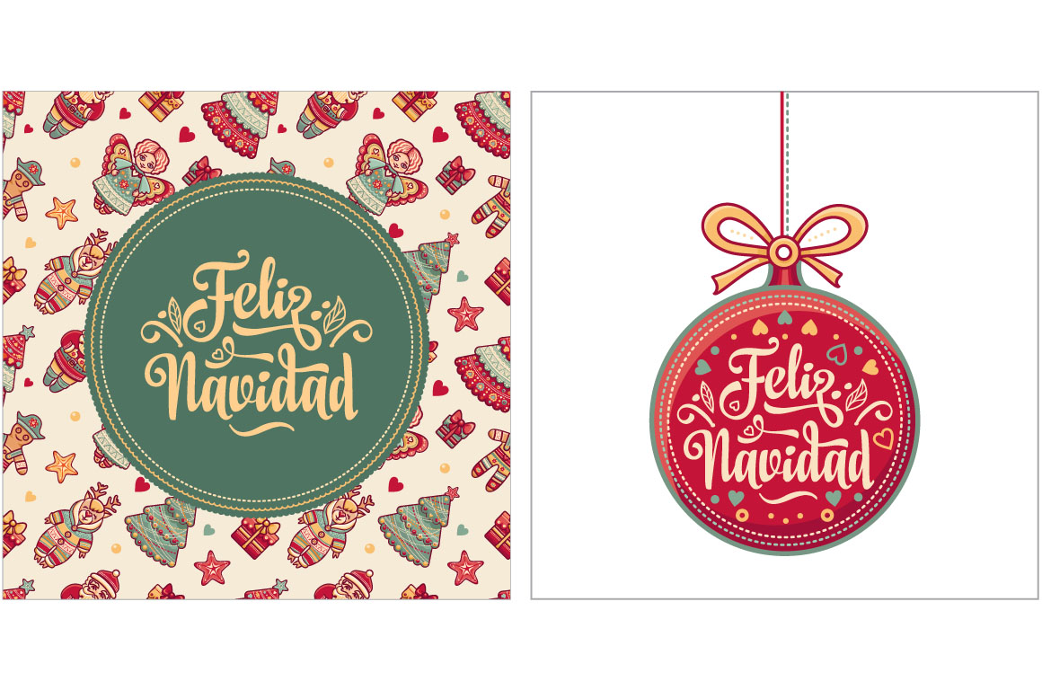 Merry Christmas. Feliz navidad. Big set. Bundle. 34 Christmas postcard. Xmas card on Spanish