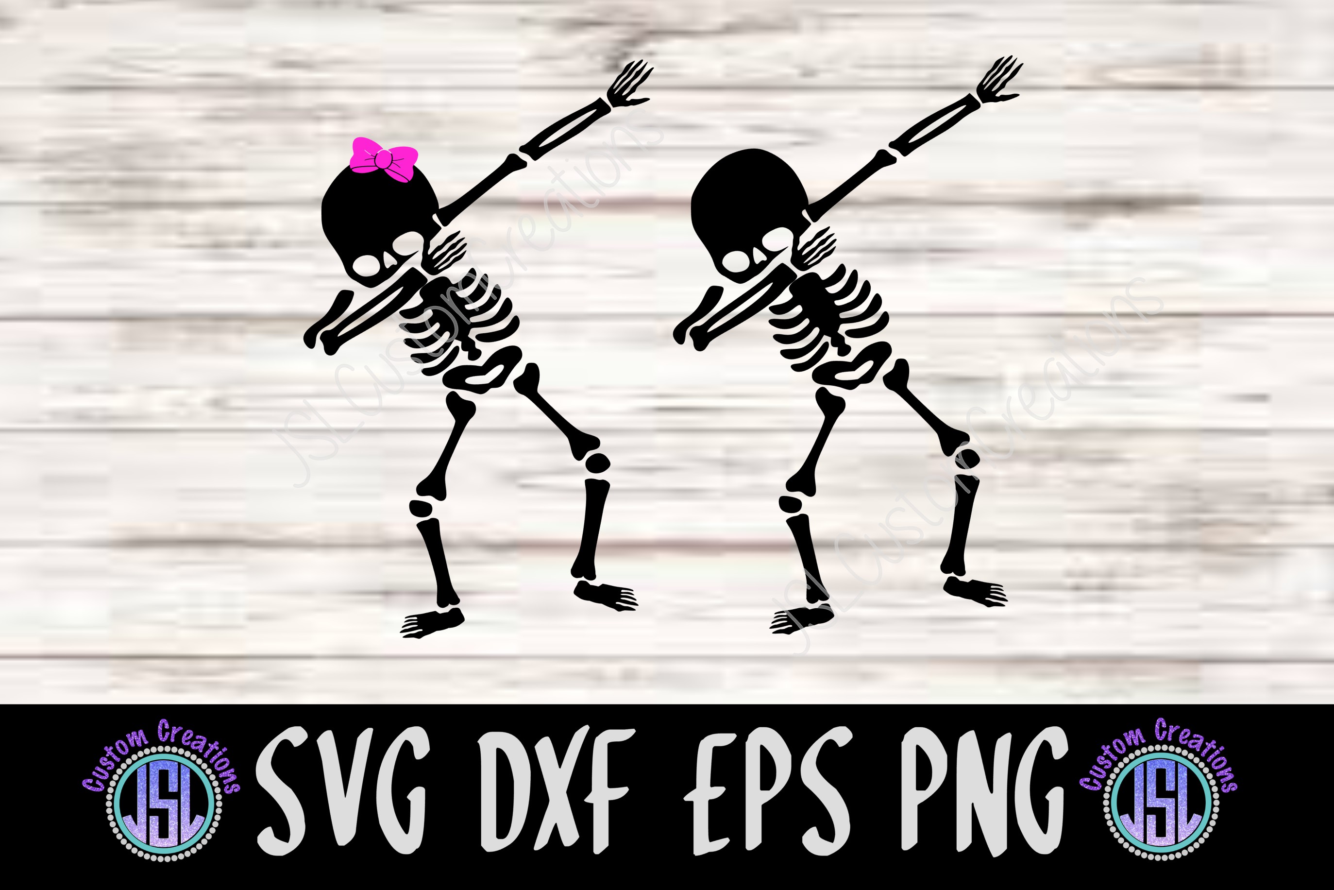 Dabbing Skeleton Set Of 2 Bundle Svg Dxf Eps Png File