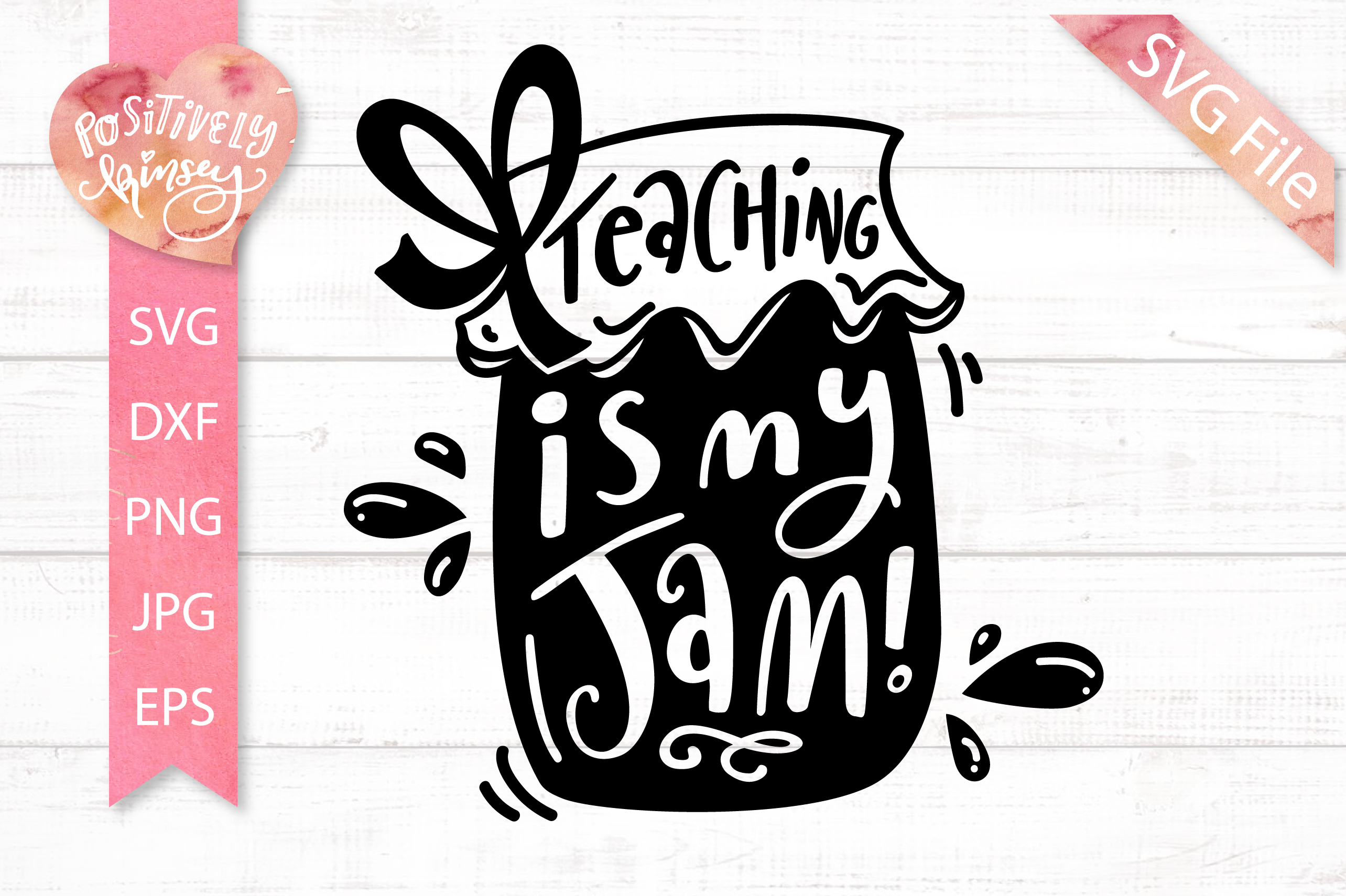 Cute Teacher SVG DXF PNG JPG EPS Teaching is My Jam SVG File (299140