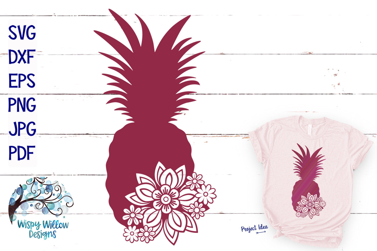 Download Floral Pineapple SVG | Summer SVG Cut File