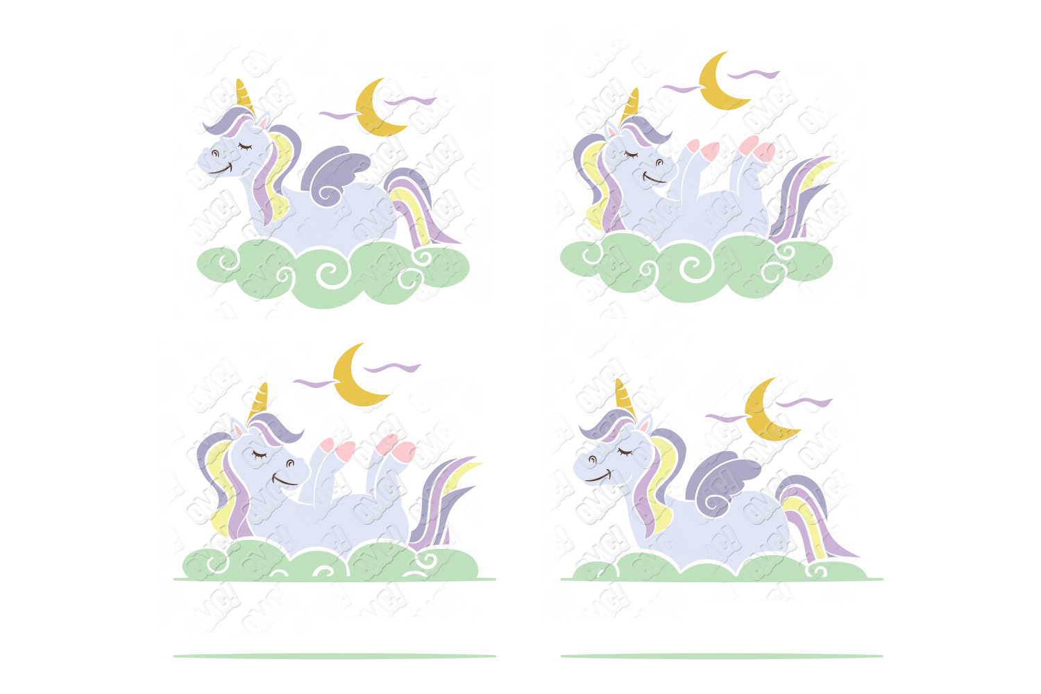 Download Unicorn SVG Rainbow Monogram in SVG, DXF, PNG, JPG, EPS