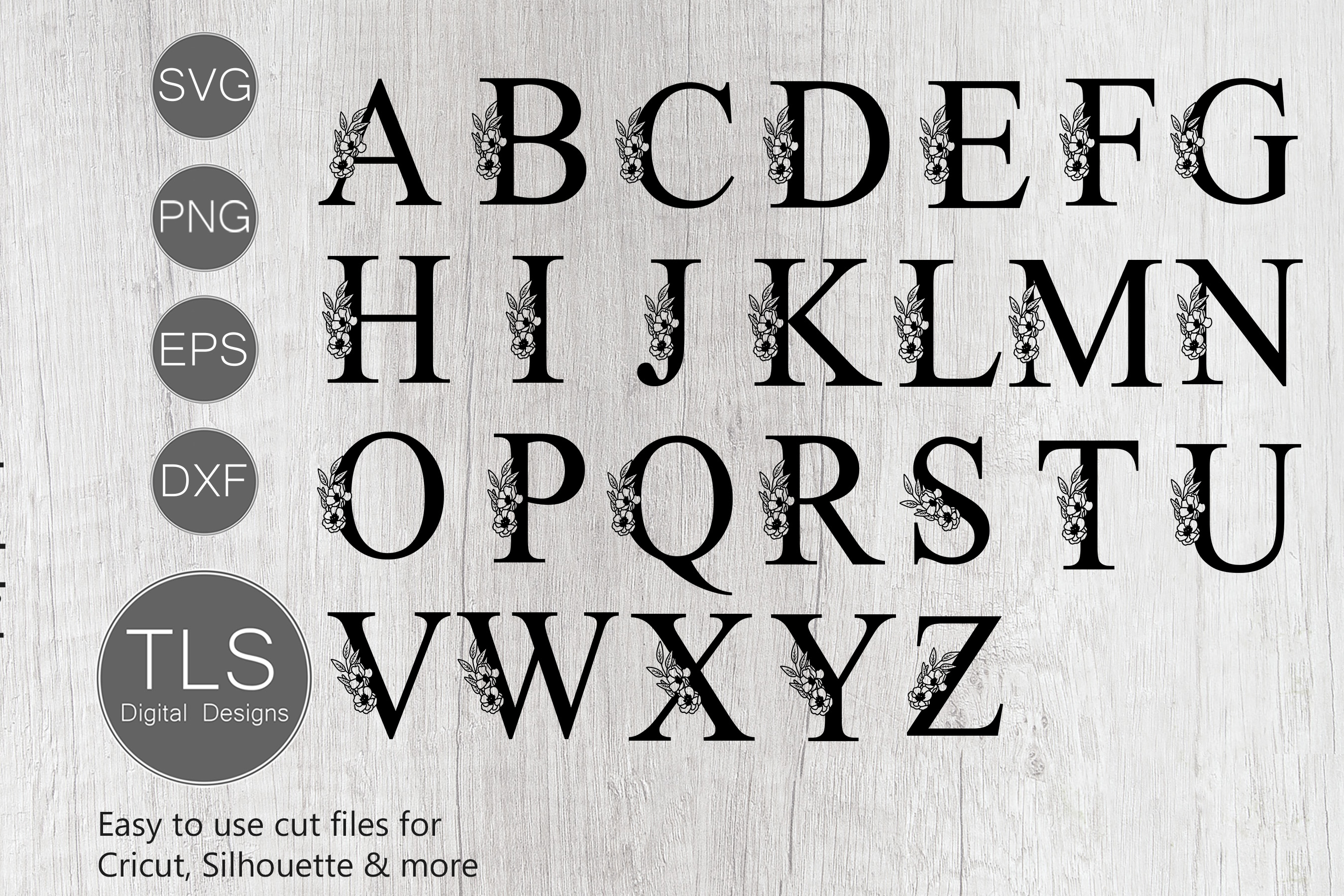Download Floral Letters A - Z SVG, Letters A - Z SVG, Flower Letters (375447) | Cut Files | Design Bundles