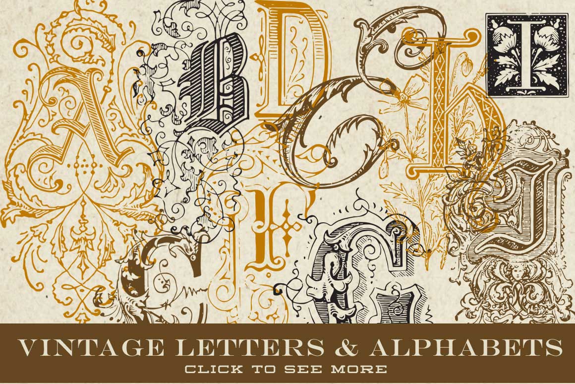 vintage vector letters monograms