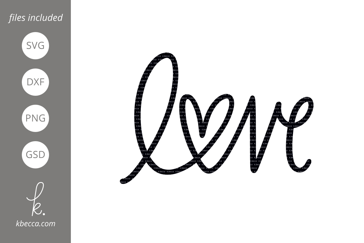 Love Heart Word SVG Cut Files (188951) | Hand Lettered | Design Bundles