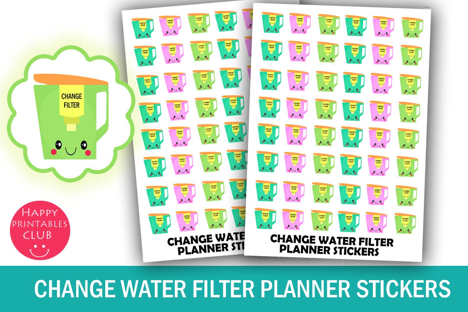 Change Water Filter Planner Stickers- Water Filter Stickers (145784