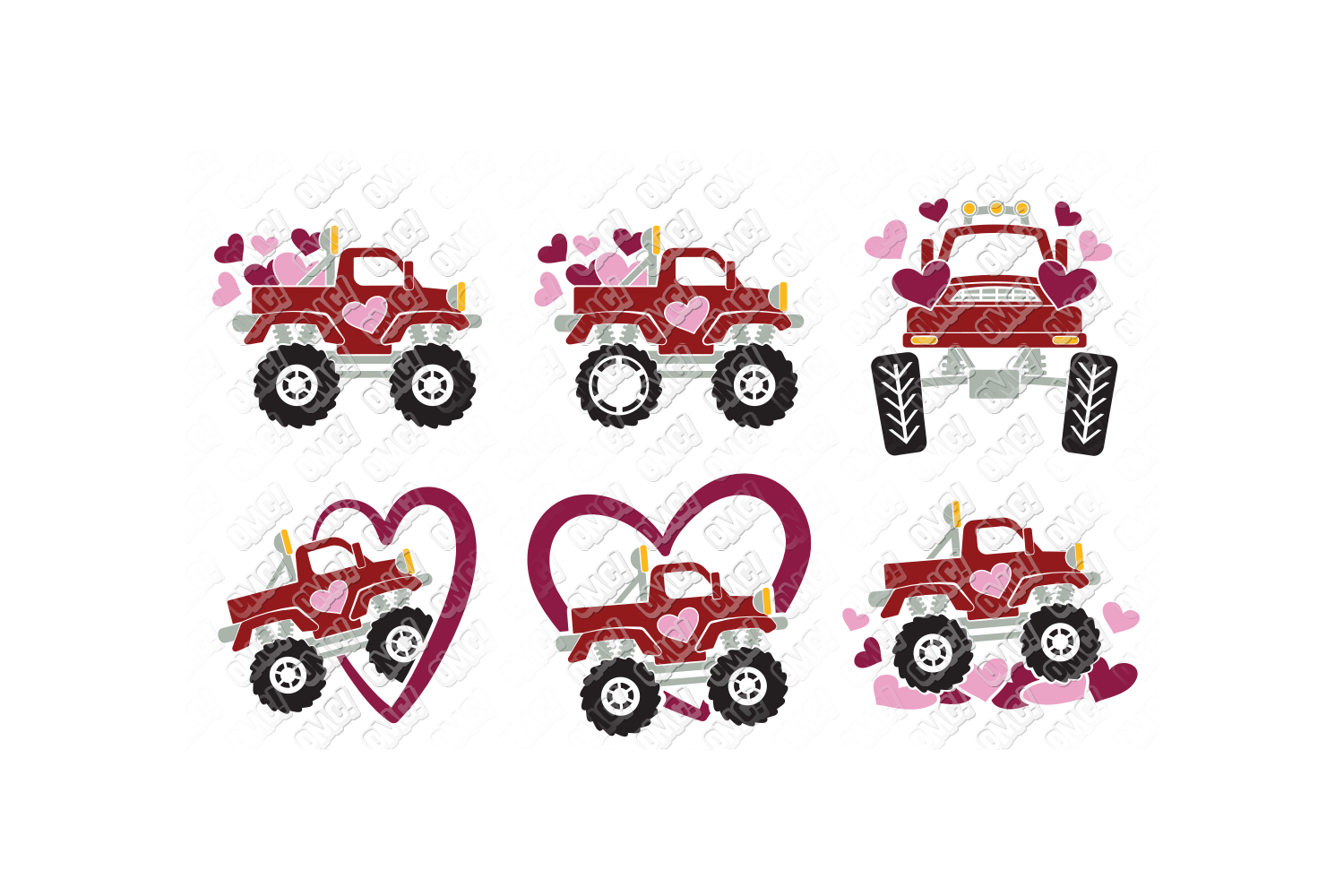 Valentine Truck SVG Tractor SVG, DXF, PNG, EPS, JPG