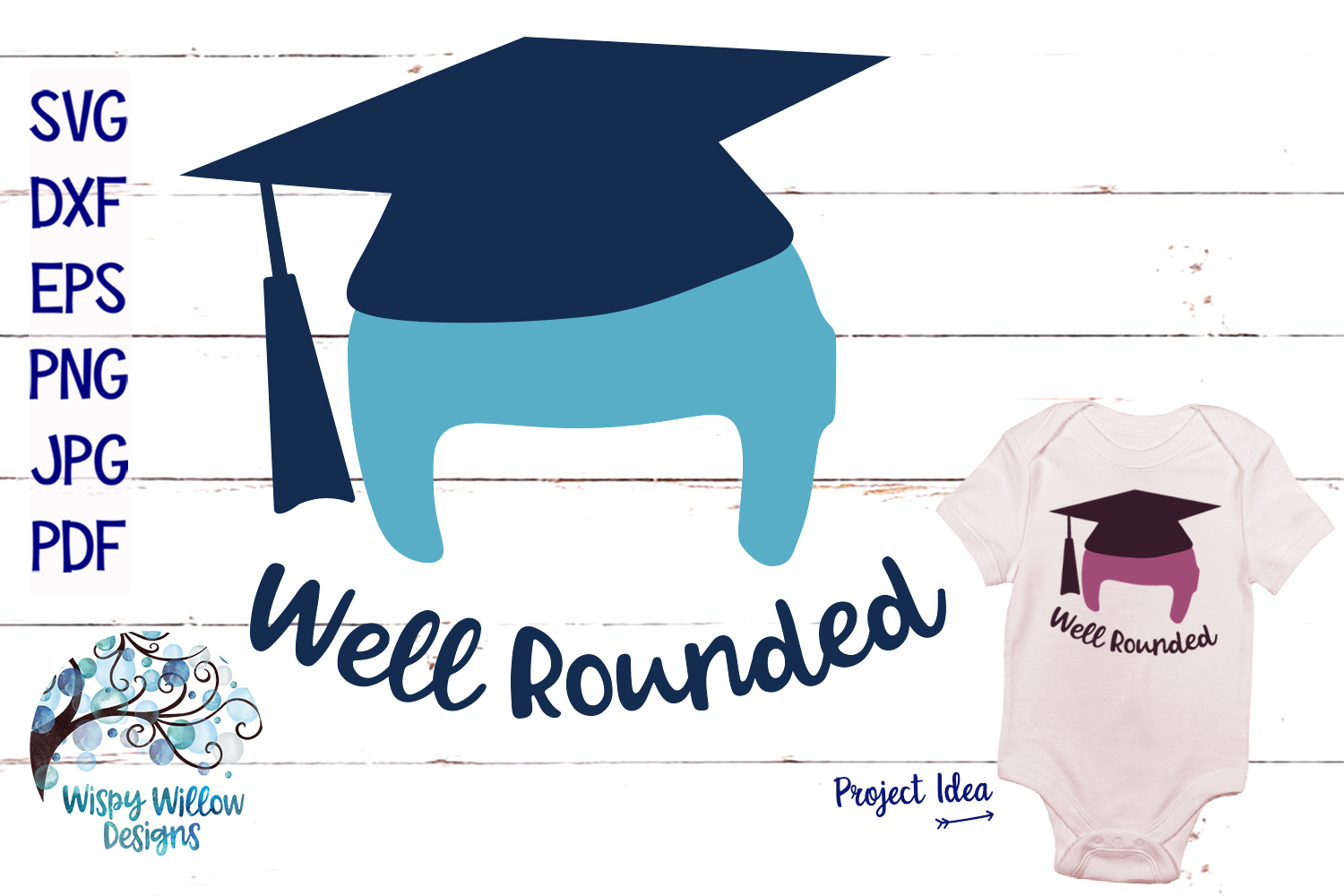 Well Rounded Cranial Helmet Graduation Svg Cut File