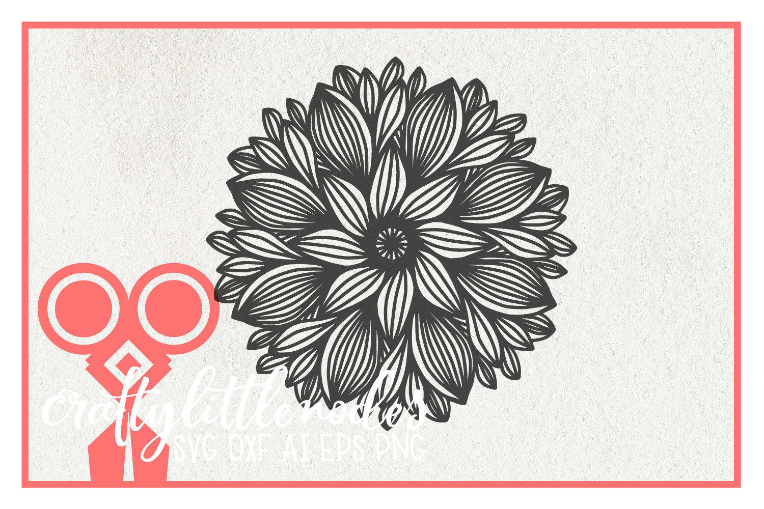 Sunflower Mandala - Hand Drawn Flower SVG