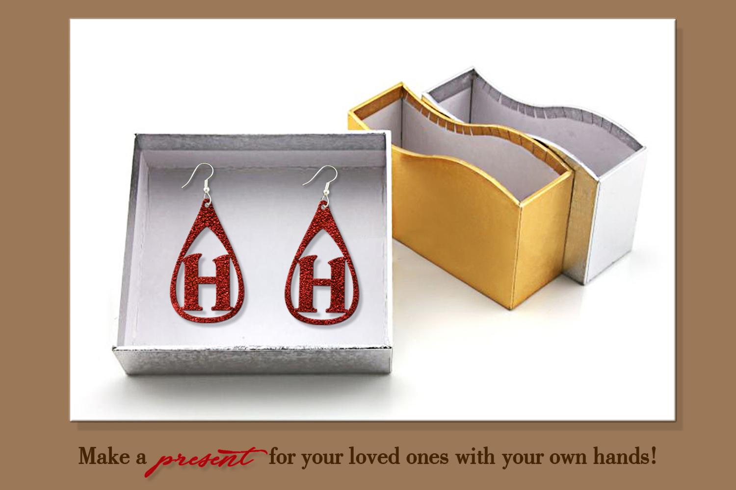 Download 26 Leather teardrop earring svg Alphabet earrings Necklace ...