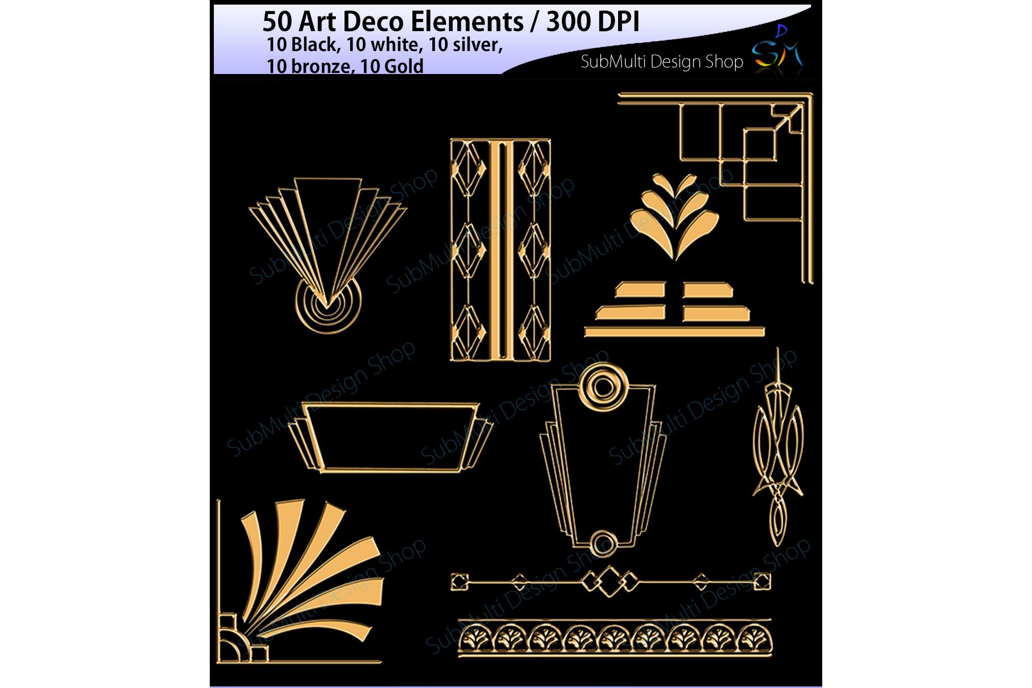 Art deco / High Quality / art deco elements / art deco element clipart
