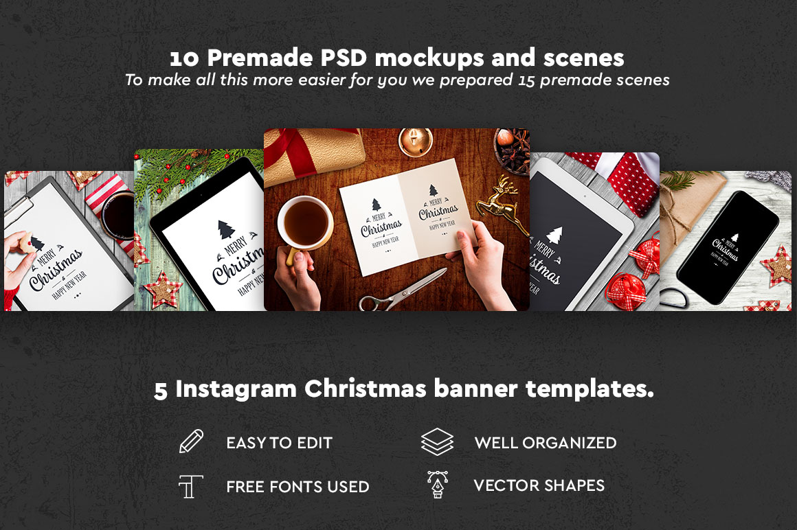 Download Christmas Scene & Mock-up Creator #5 (162513) | Mock Ups | Design Bundles