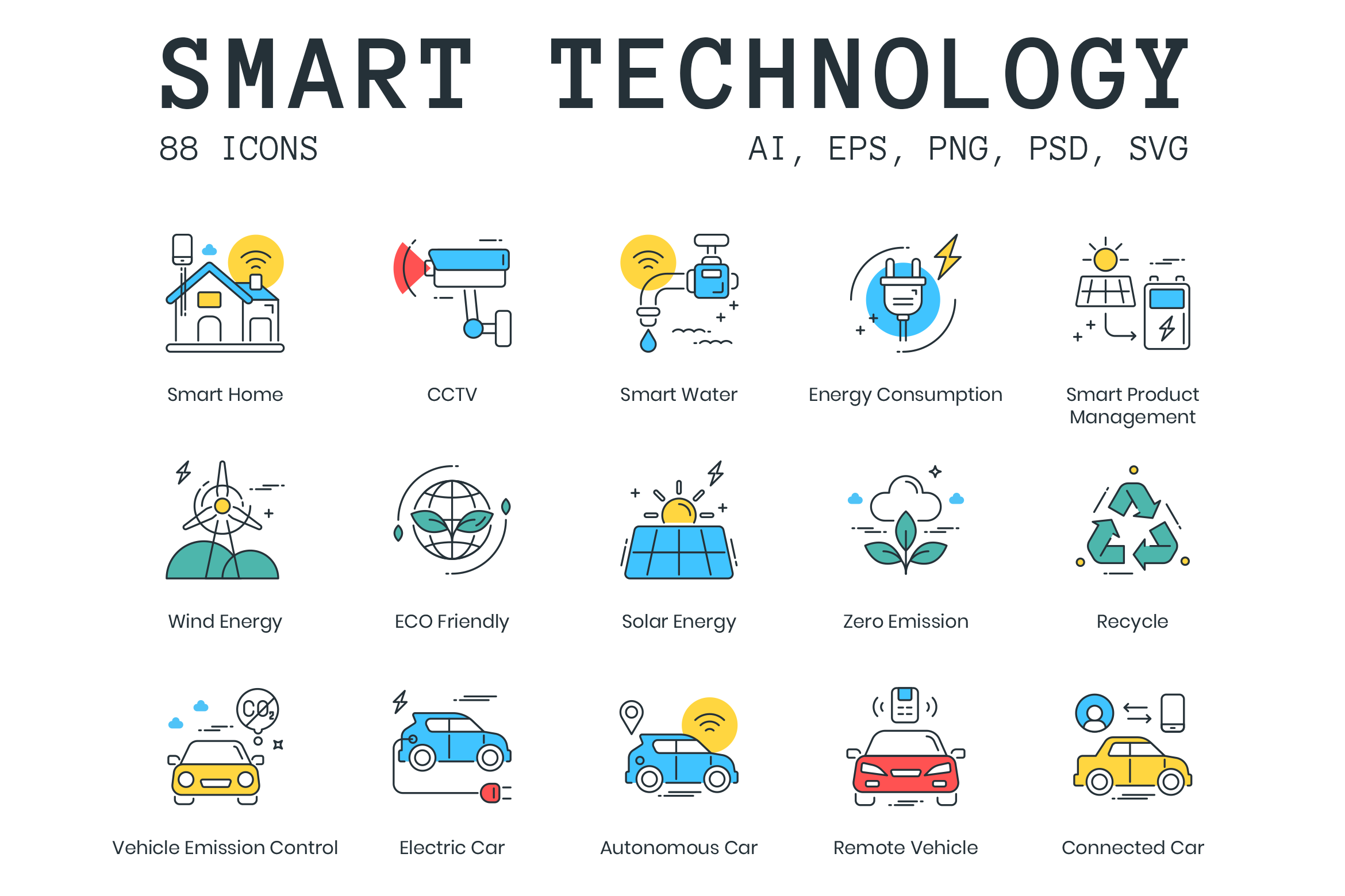 88 Smart Technology Icons