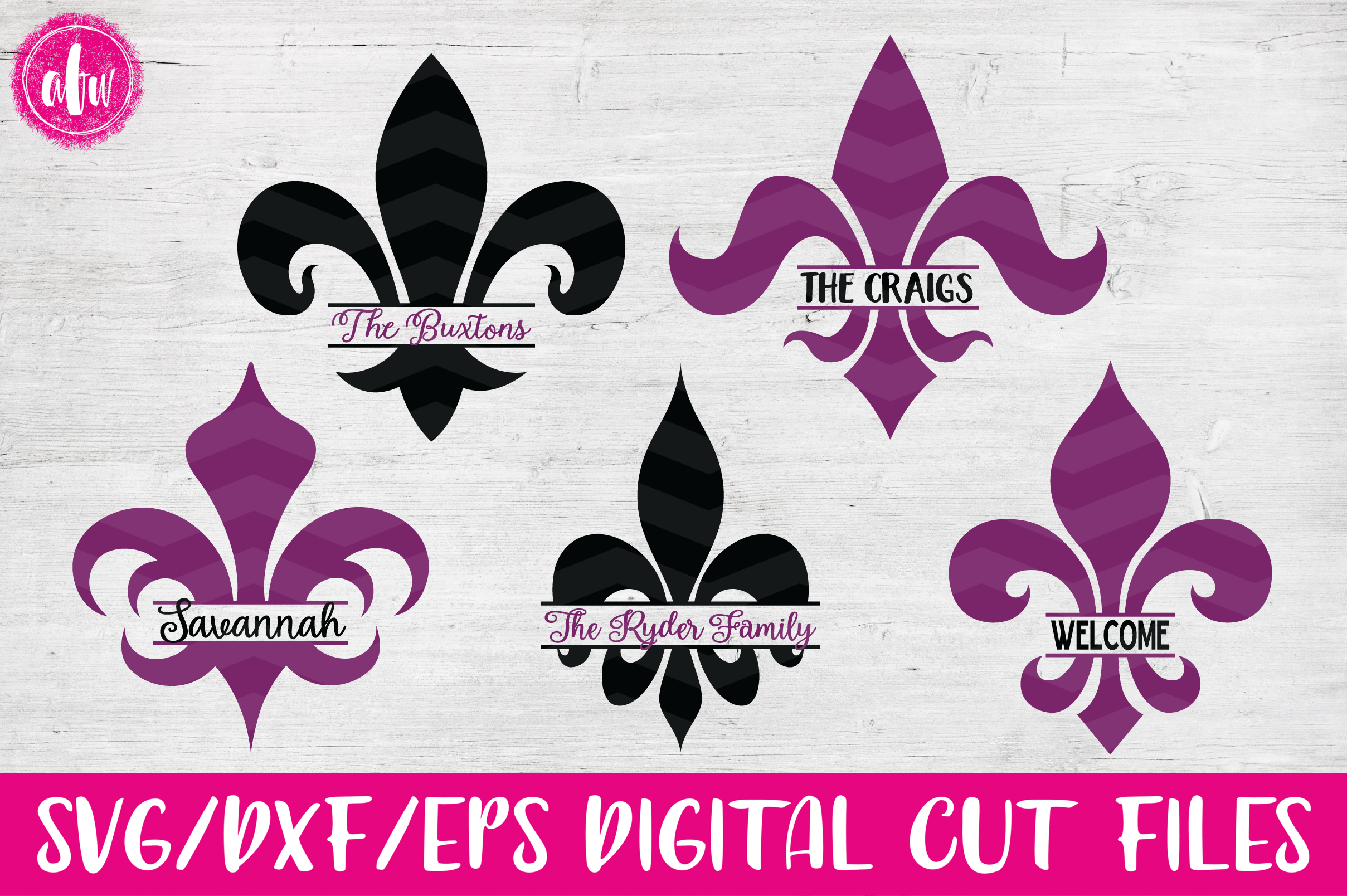 Download Split Fleur de Lis Set - SVG, DXF, EPS Cut File (14724) | SVGs | Design Bundles