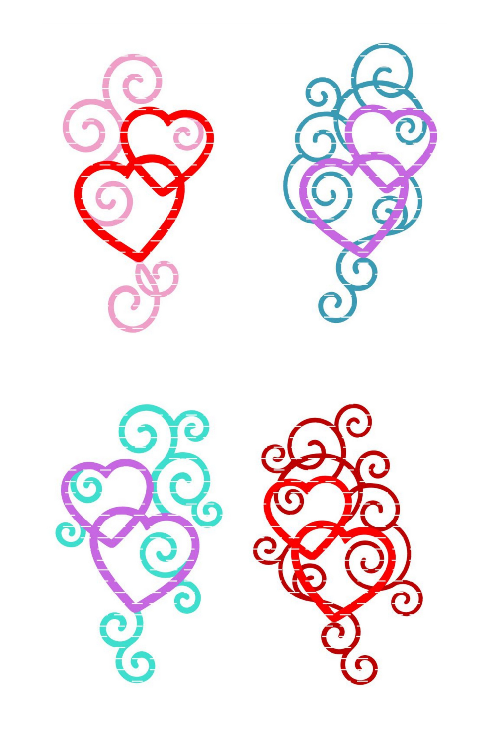 Download heart Flourish Design Bundle of 12 SVG Cut File (195183 ...