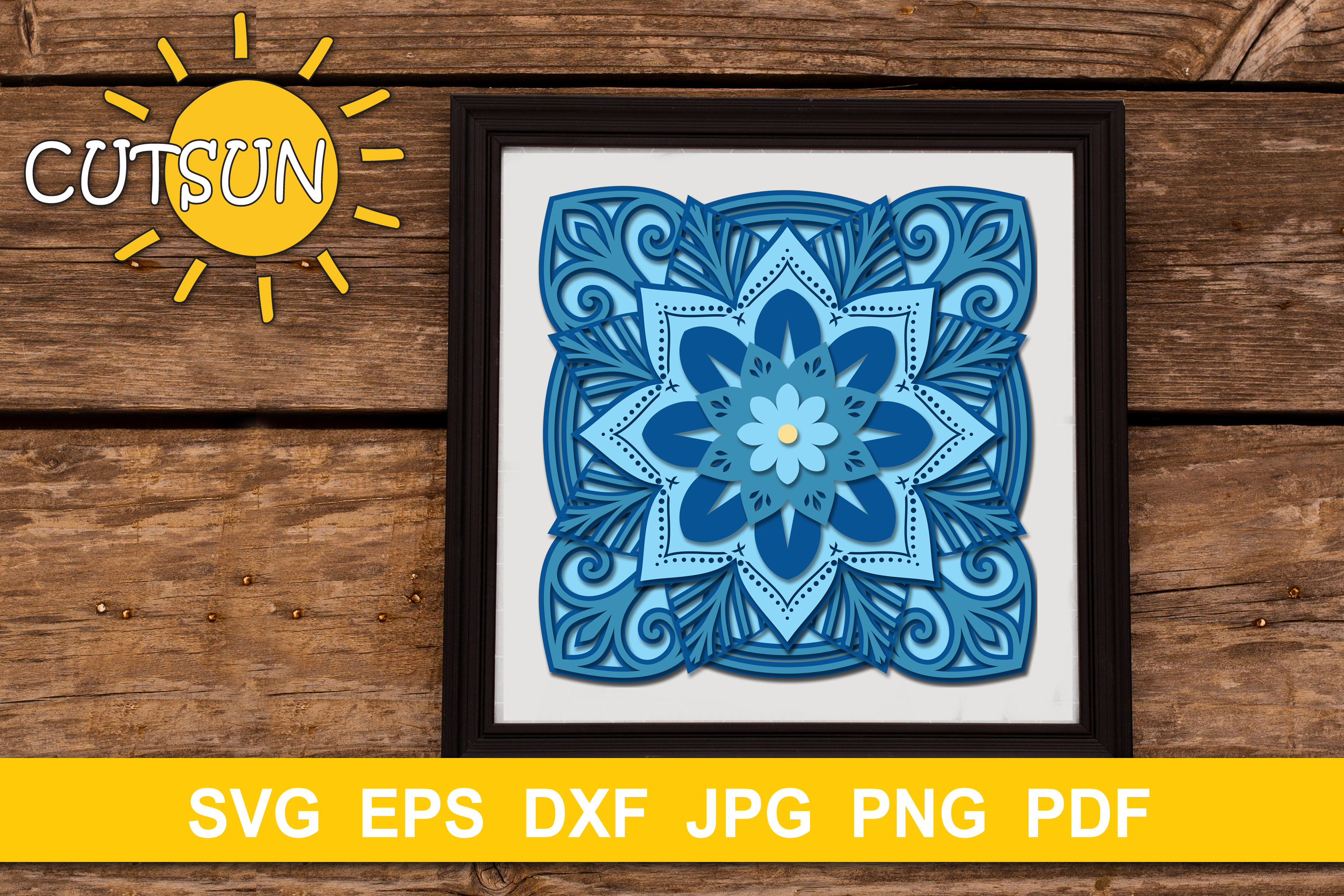 Download Square Mandala SVG | 3D Layered Mandala cut file 11 layers