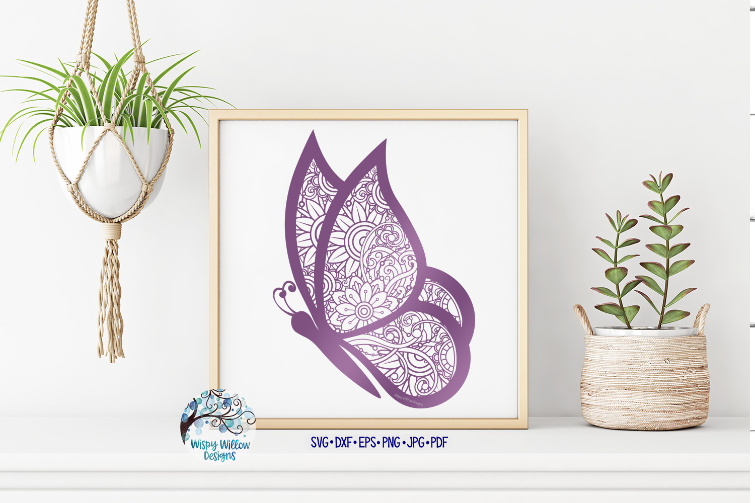 Butterfly Zentangle SVG | Animal Mandala SVG | Summer SVG