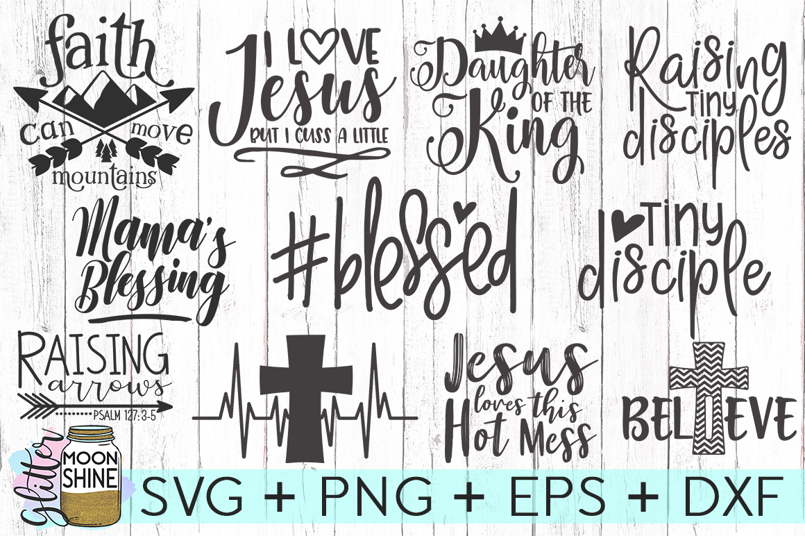 Download Blessed Bundle SVG DXF PNG EPS Cutting Files