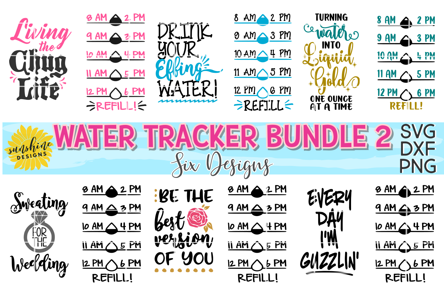 Download WATER TRACKER BUNDLE TWO SVG DXF PNG | WATER MEASUREMENTS