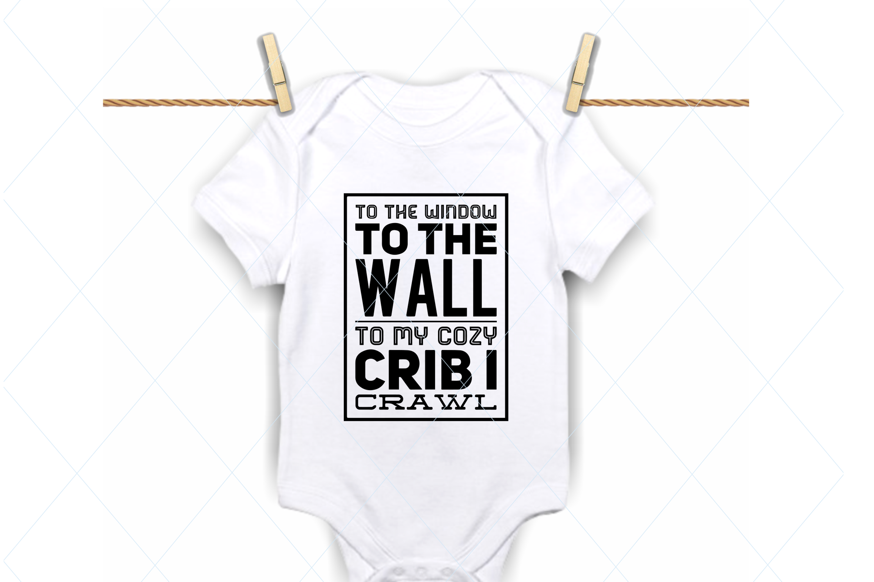 Download Funny baby onesie, newborn baby shower, baby crib cut file