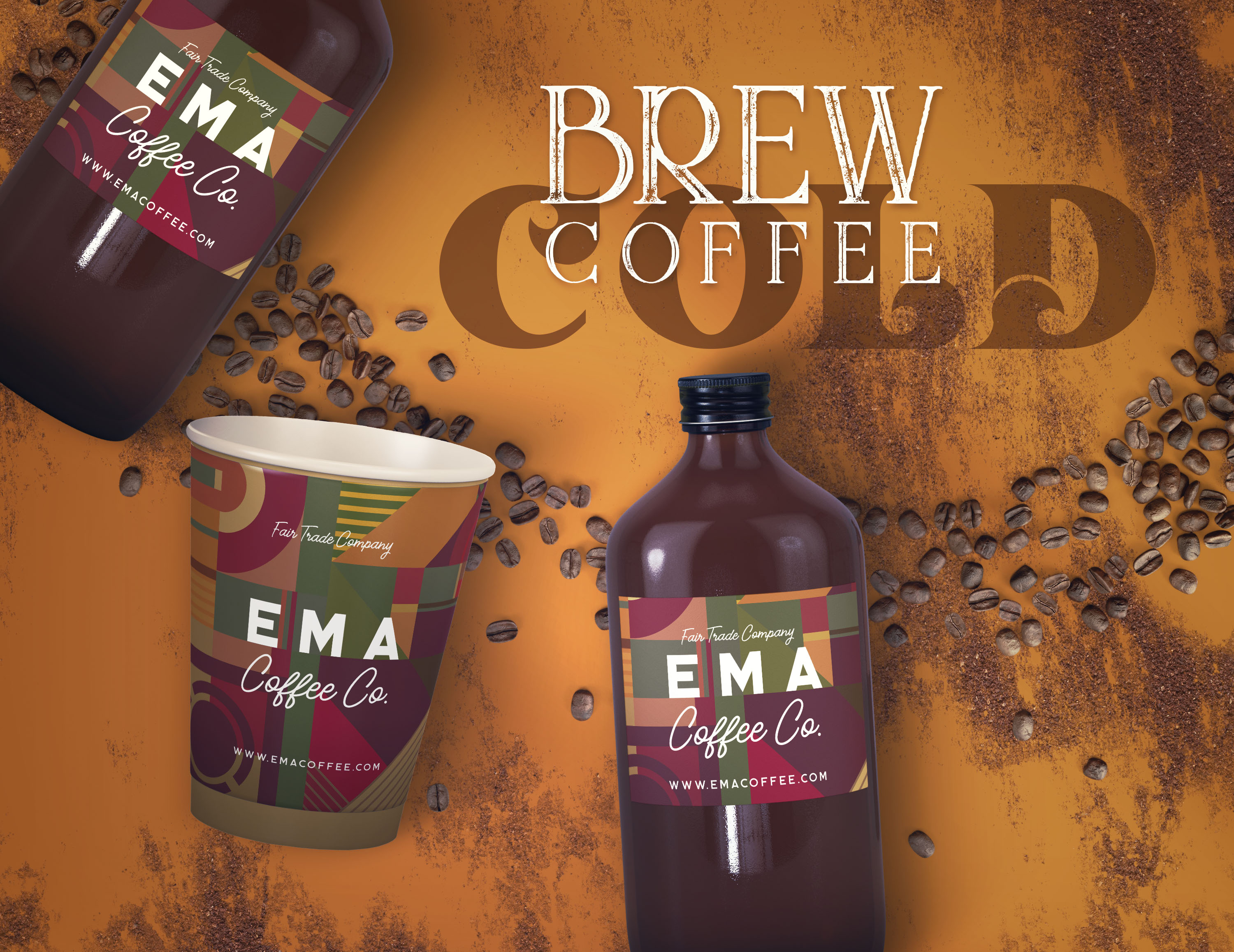 3 cold brew coffee bottles mockups (114157) Products