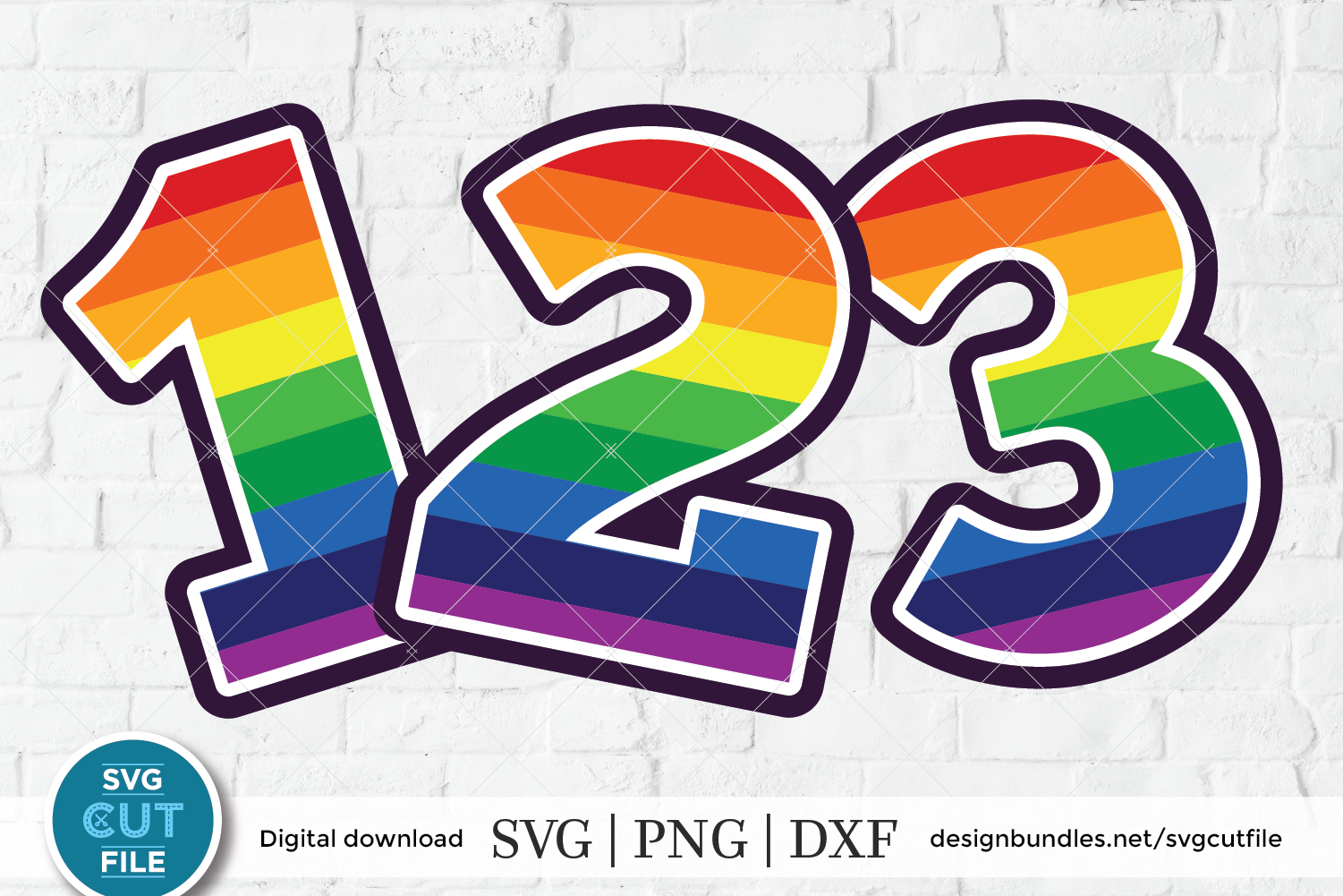 rainbow numbers svg unicorn svg 1st birthday number svg