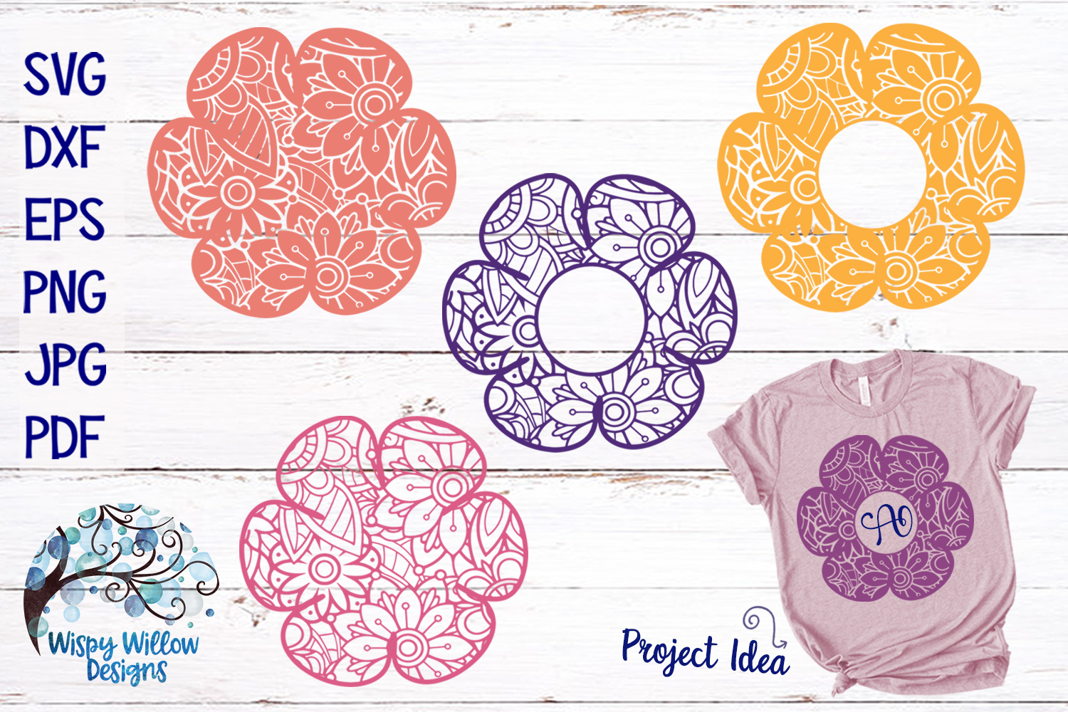 Download Flower Zentangle Mandala SVG Bundle (225361) | SVGs ...