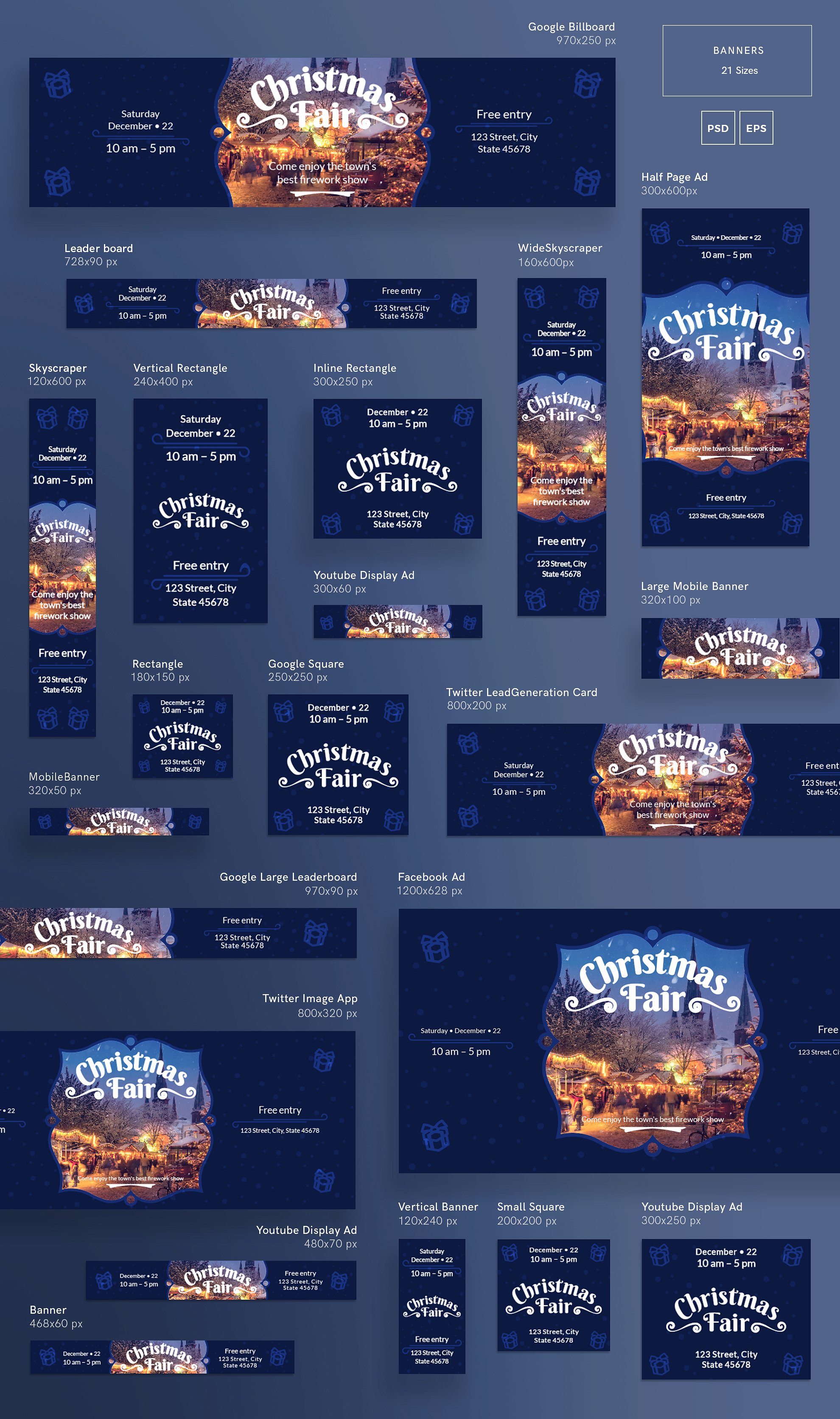 Winter Web Banner Design Templates Bundle Sale