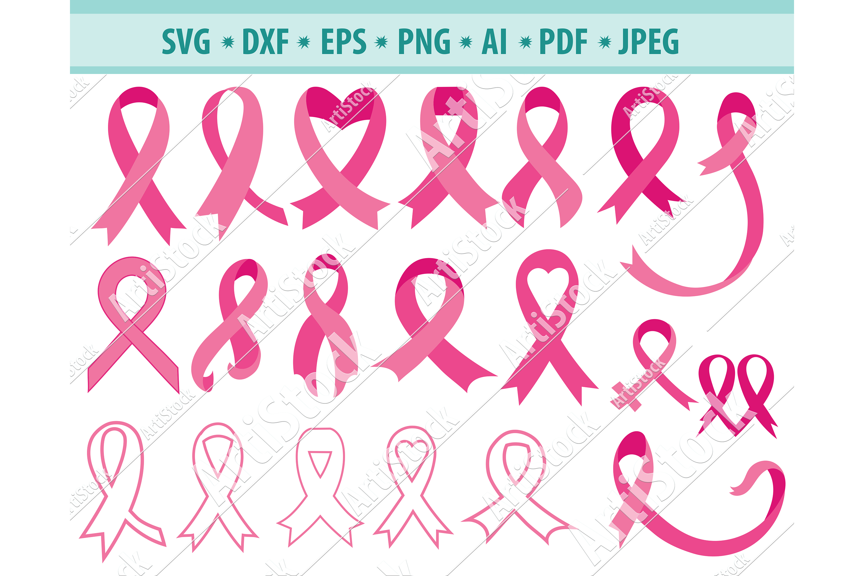 Cancer Ribbon Svg Breast Cancer Ribbon Svg Dxf Png Eps 1704