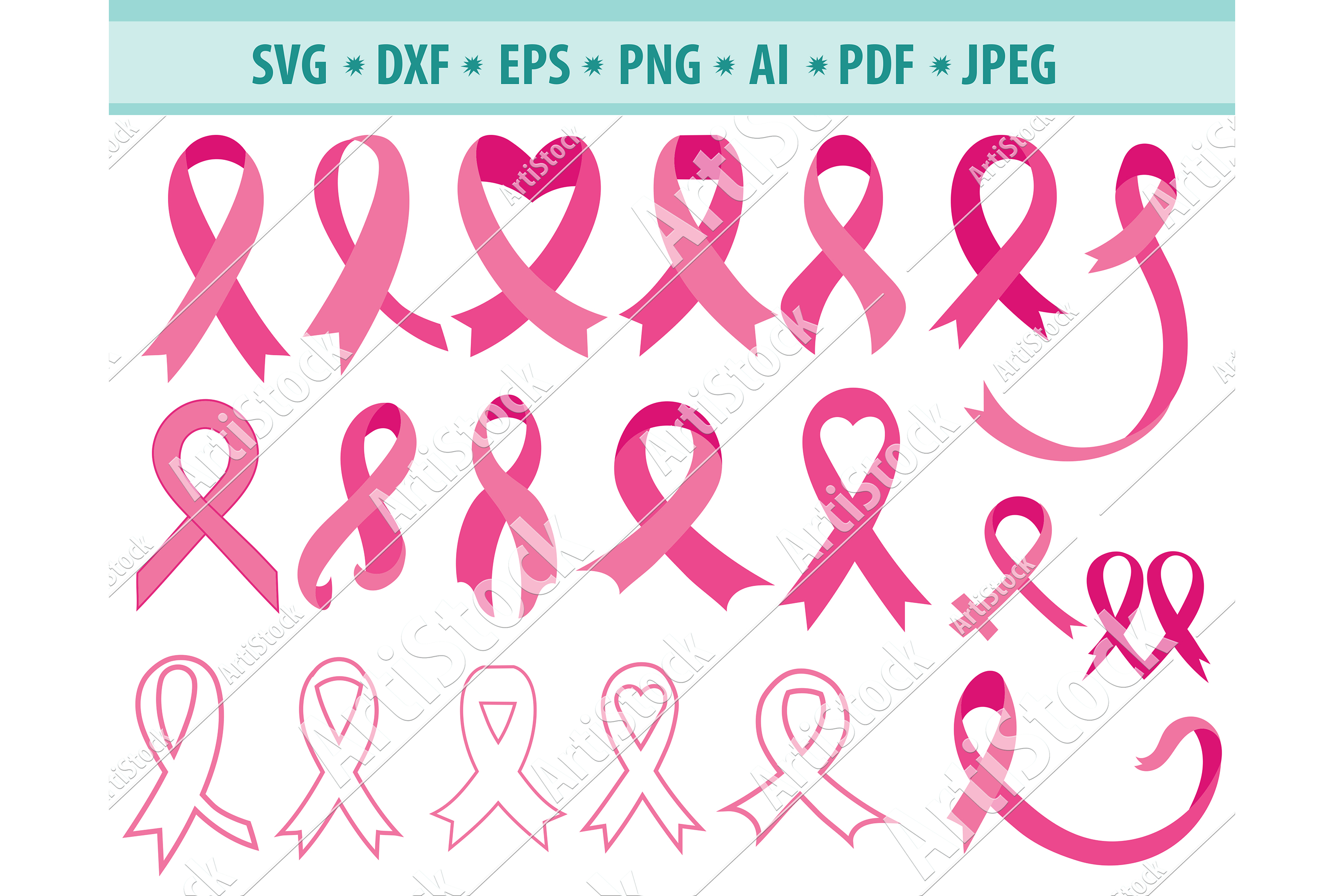 Cancer Ribbon Svg Breast Cancer Ribbon Svg Dxf Png Eps 0753