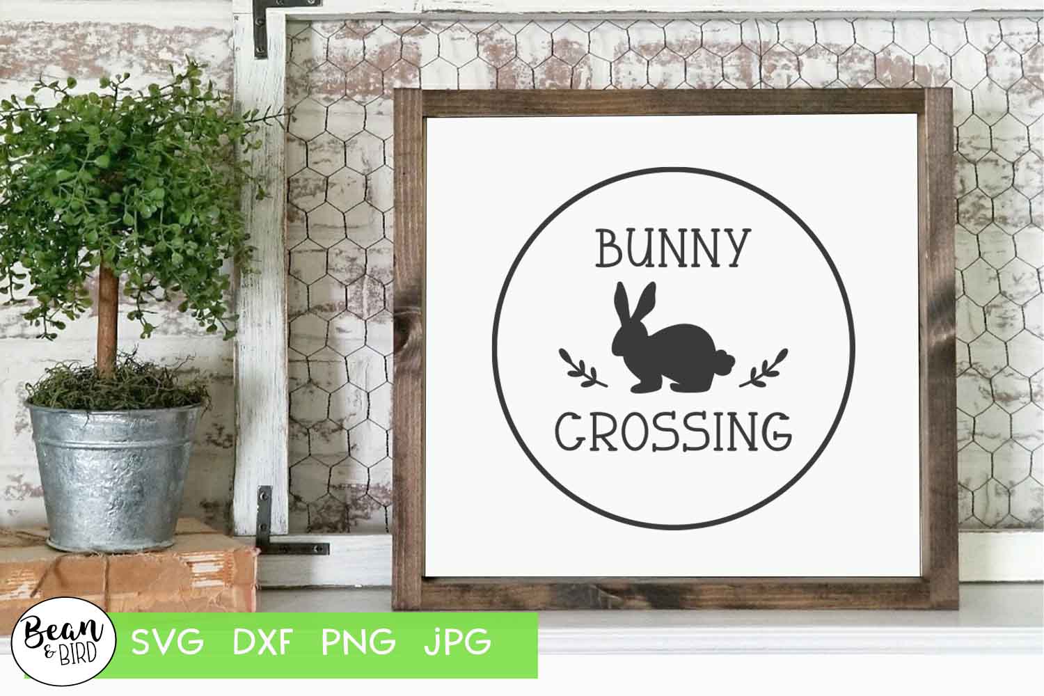 Download Bunny Crossing Easter SVG