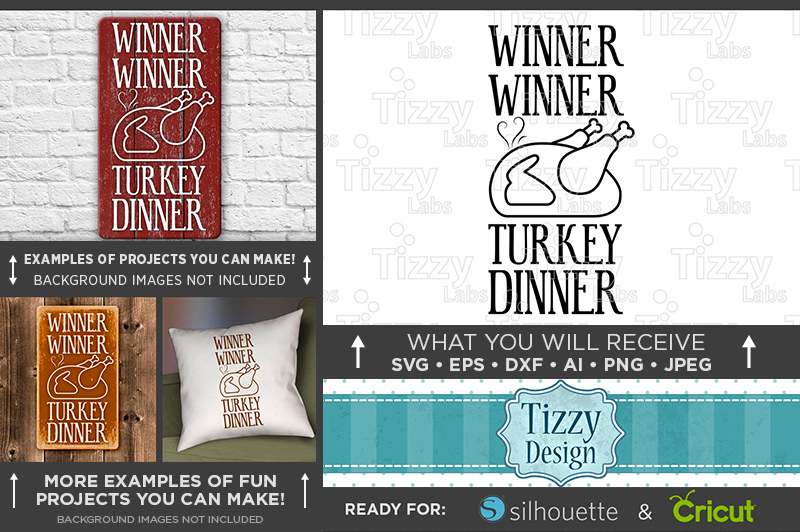 Winner Winner Turkey Dinner - Thanksgiving SVG Files - 6002