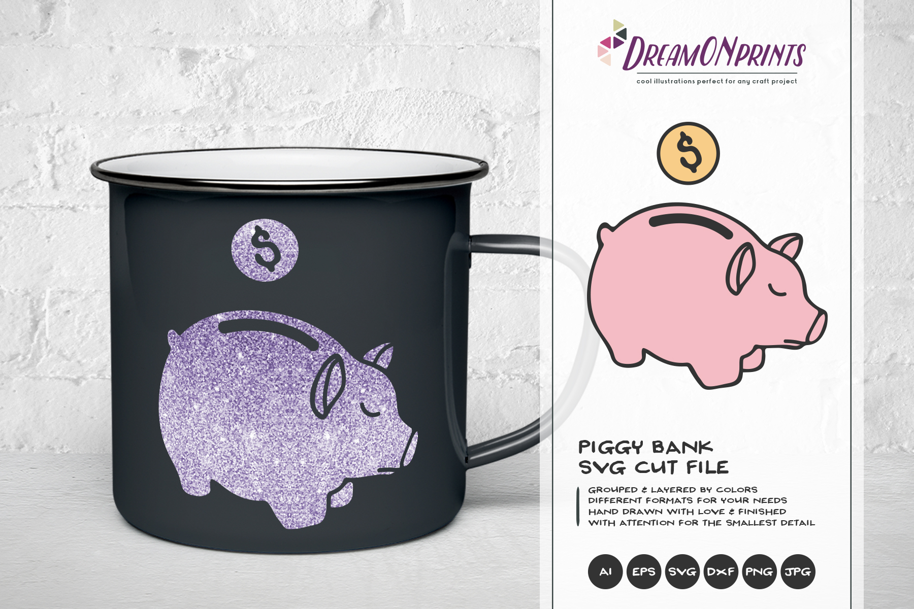 Download Piggy Bank SVG Cut File - Savings SVG Funds