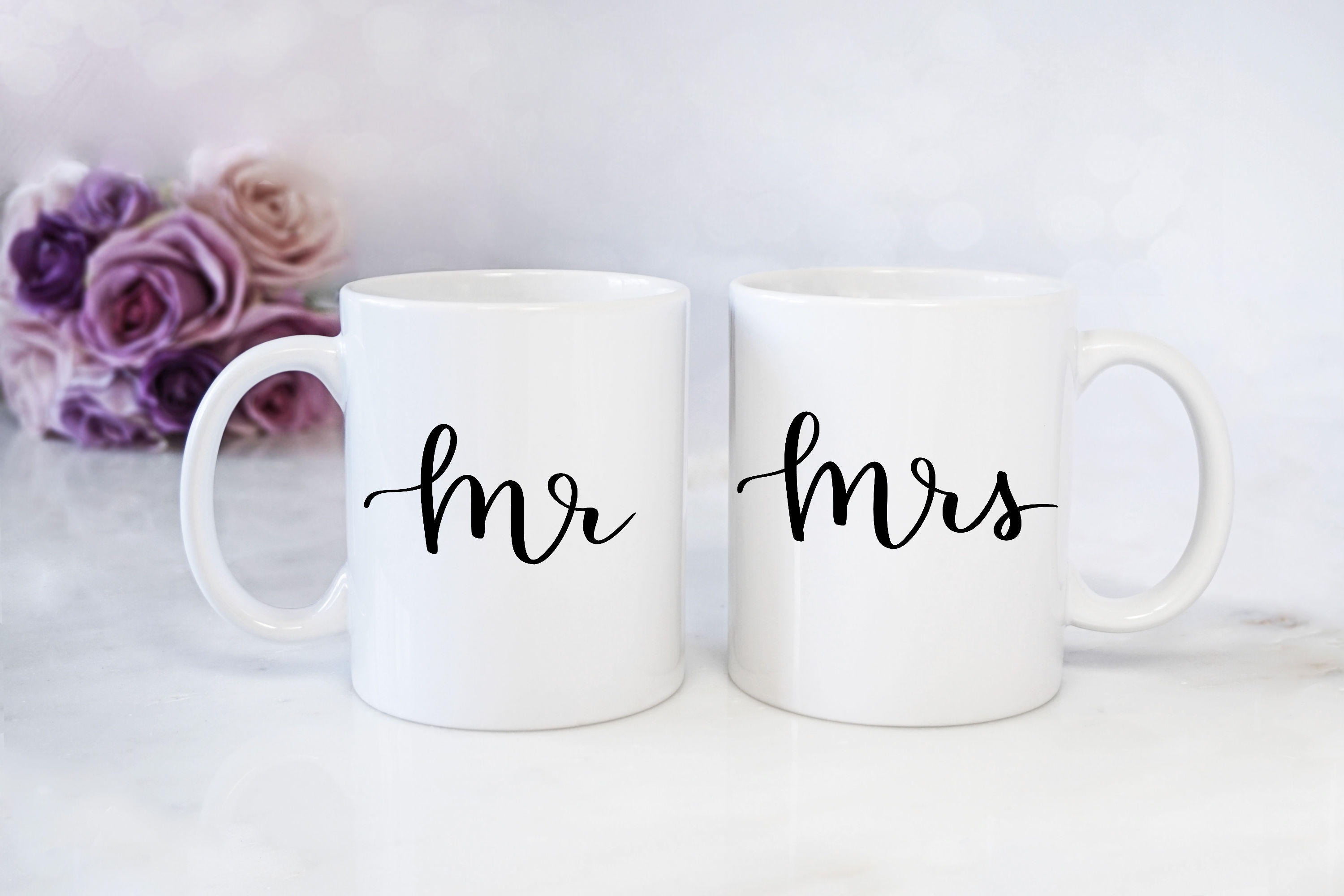 Mr. and Mrs. SVG Set - for coffee mugs, wine glasses