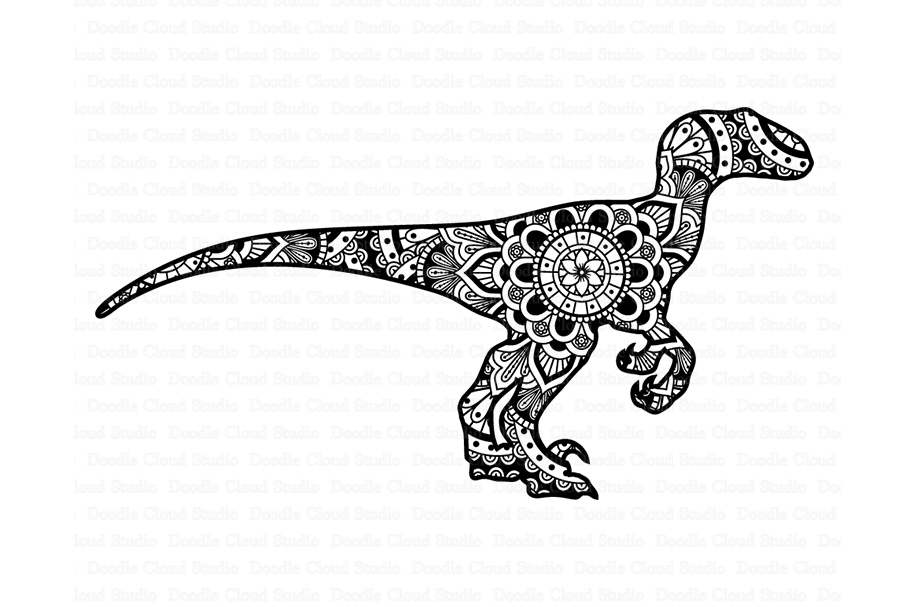 Download Mandala Dinosaur SVG, Raptor Mandala SVG Files,