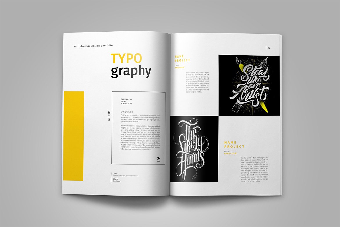 Layout Graphic Design Portfolio Examples Background