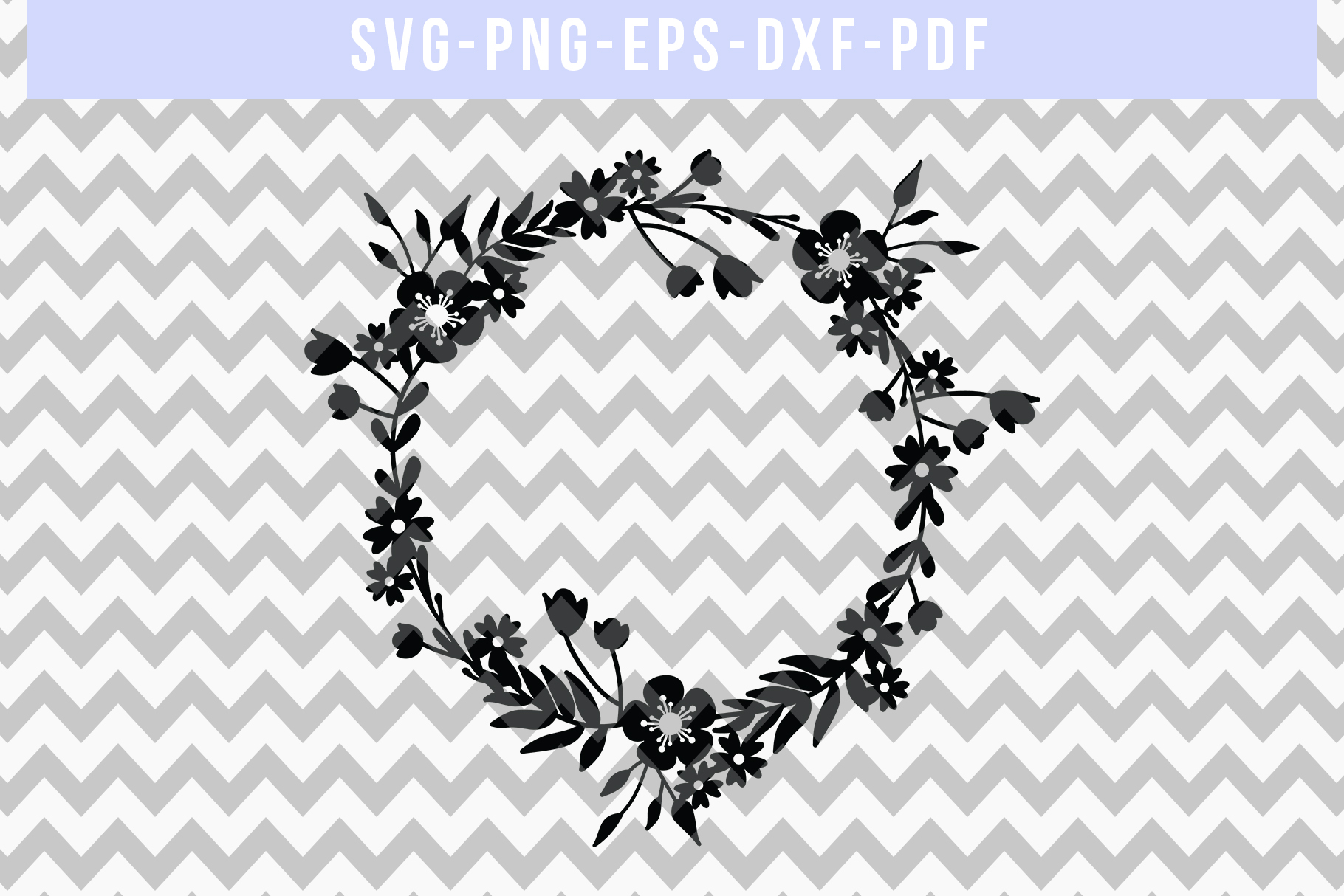 Flower Wreath SVG Cut File, Laurel Papercut, DXF, PDF, PNG