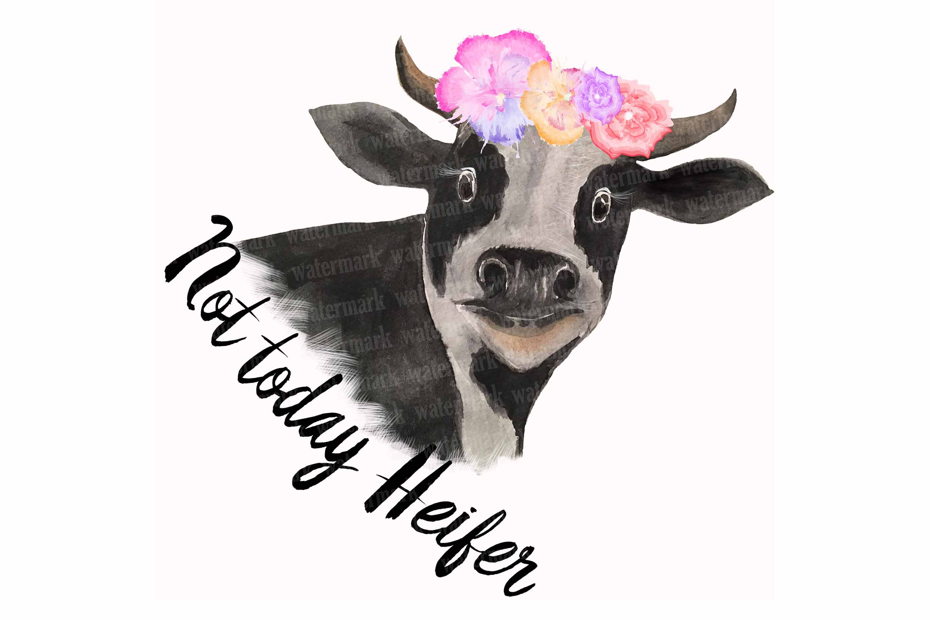 Download Not today Heifer PNG Cow clipart for sublimation