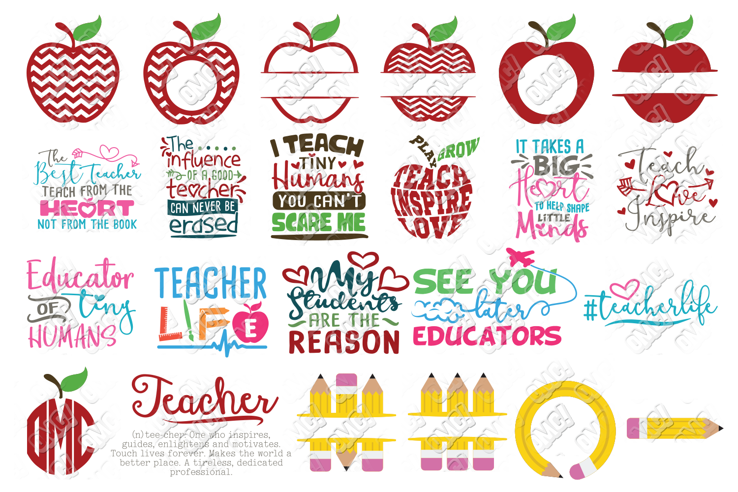 Teacher SVG Bundle in SVG/DXF/PNG/JPEG/EPS (97462) | Cut Files | Design