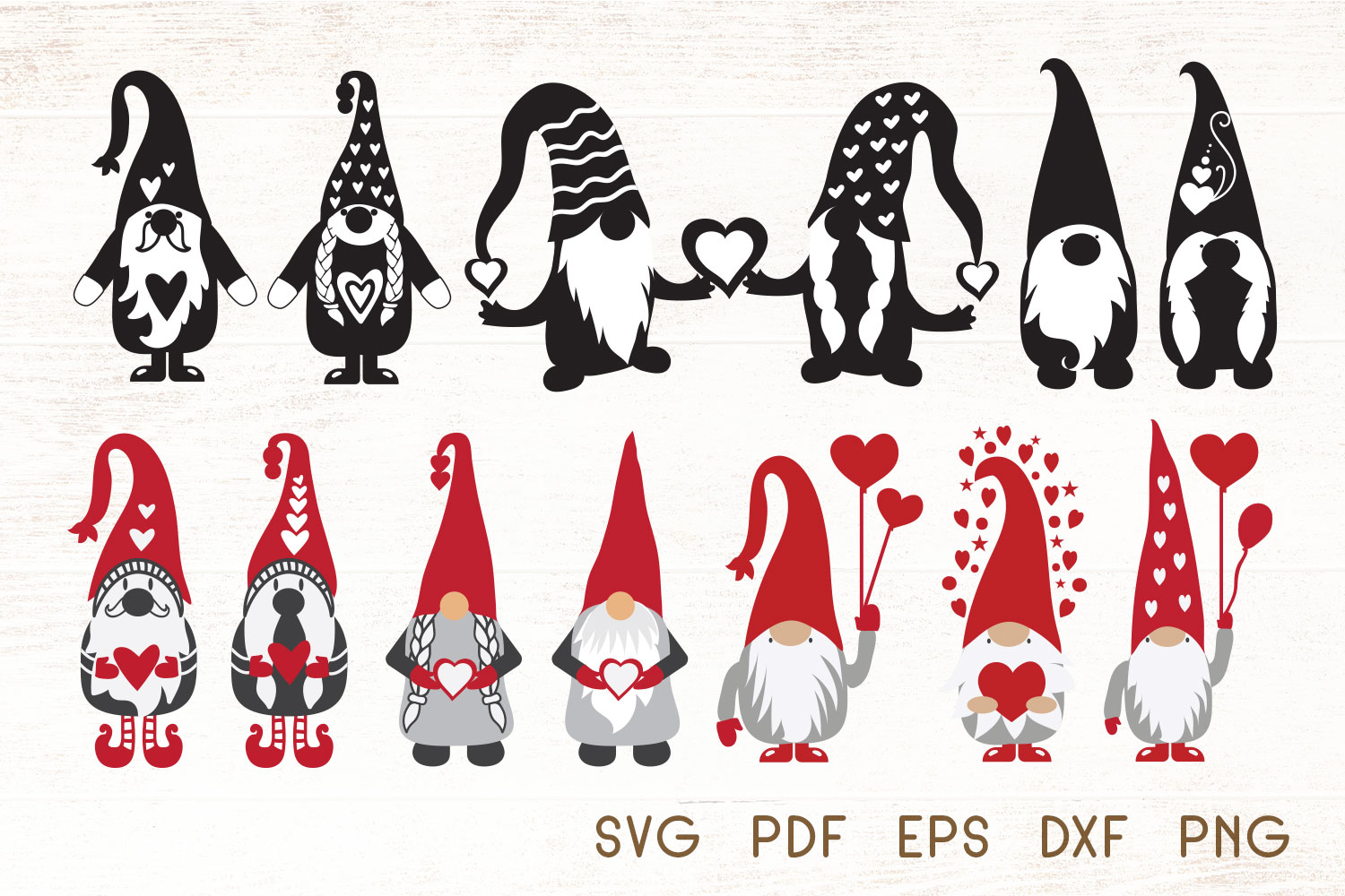 Valantines Gnomes SVG - Vector