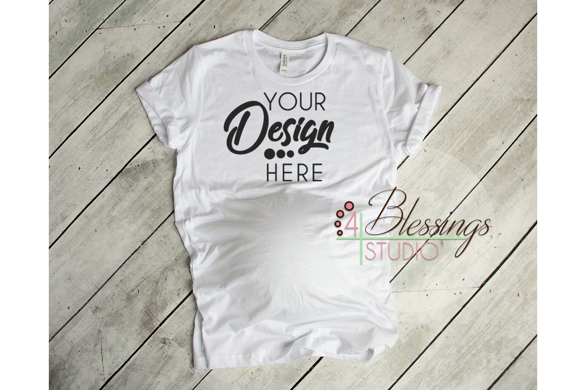 Maternity T Shirt Mockup Bella Canvas 3001 White Tee Shirt