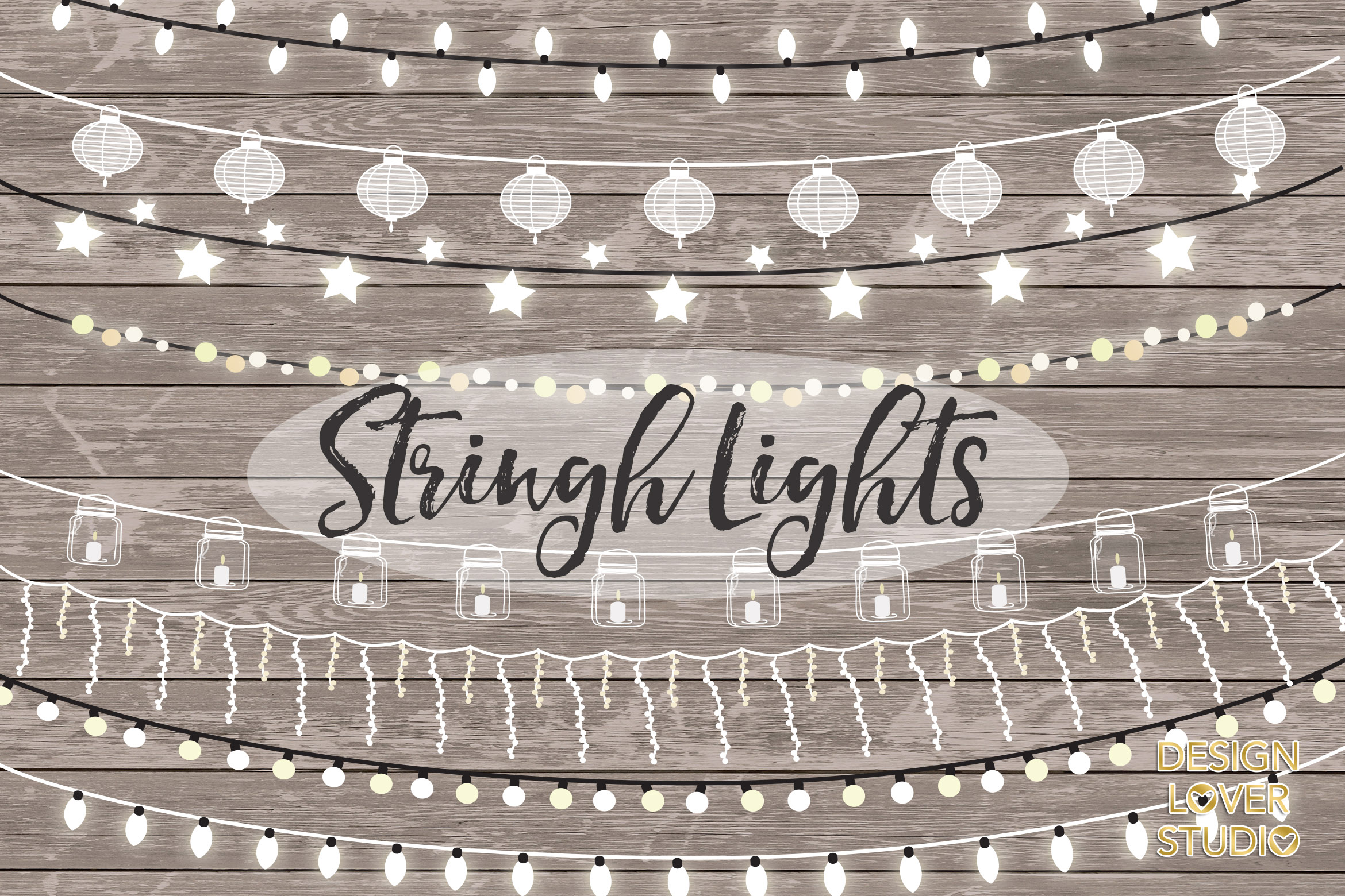Download Vector lights clipart, String Lights Clipart (11455) | Illustrations | Design Bundles