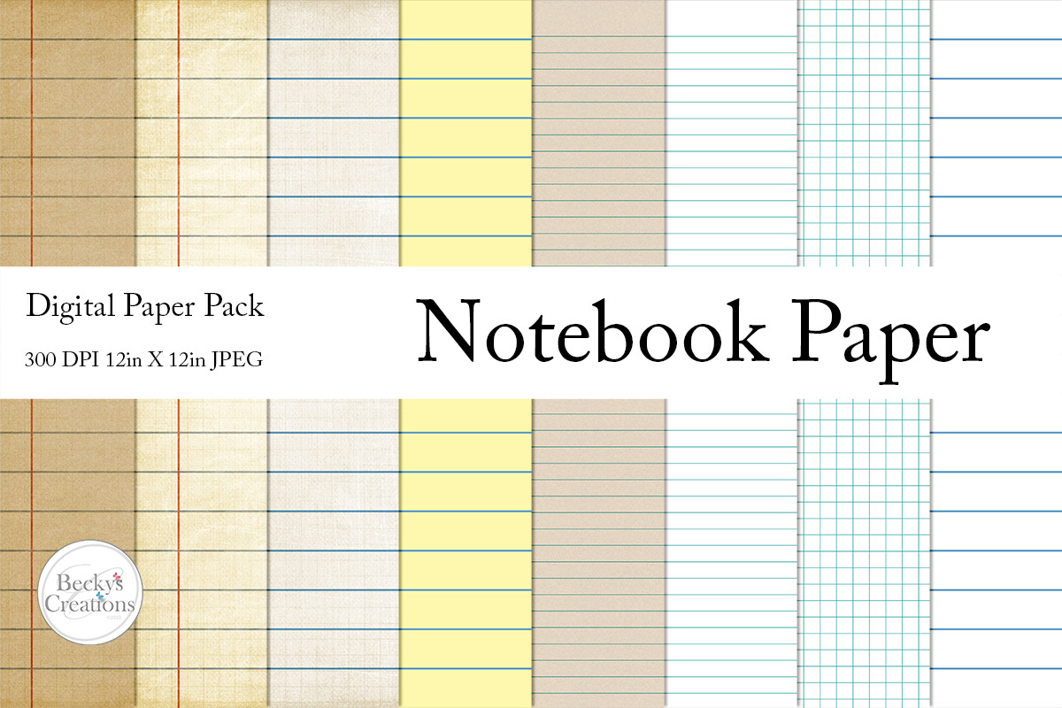 Notebook Paper Pack (485496) | Backgrounds | Design Bundles